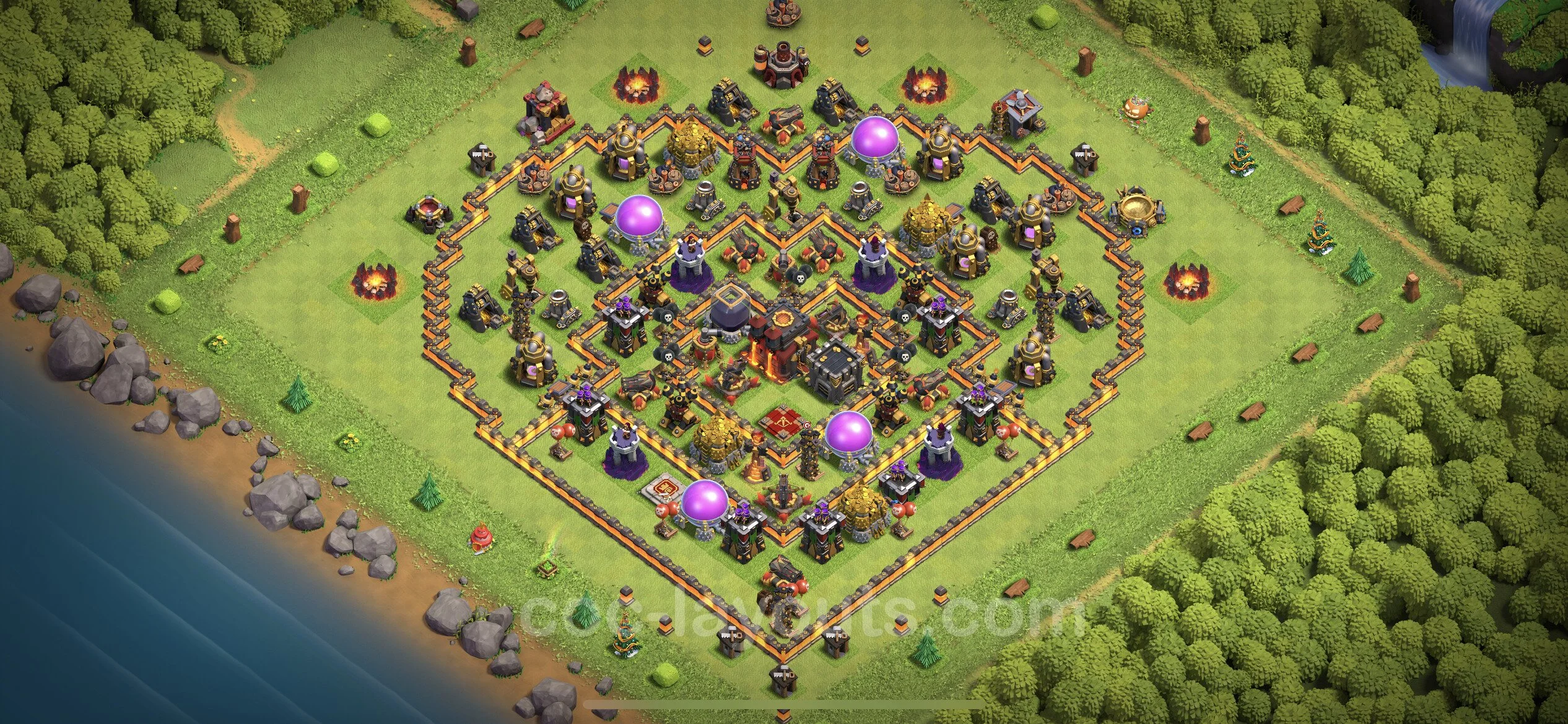 Defense (Trophy) Base TH10 with Link, Anti Everything - plan / layout / design - Clash of Clans - (#196) — Verteidigung TH10