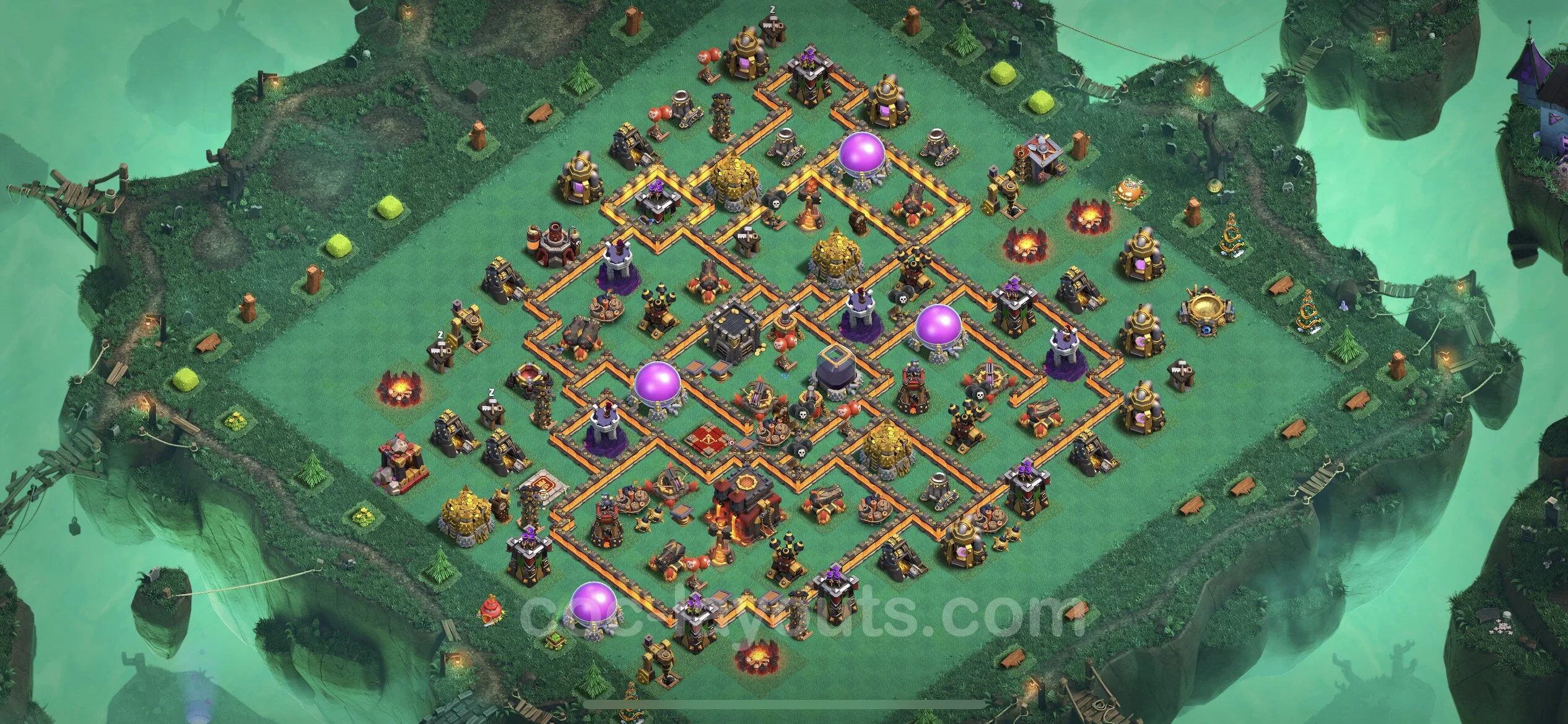 Top Base TH10 with Link - Anti Everything Defence Plan - Clash of Clans - (#199) — Захист TH10