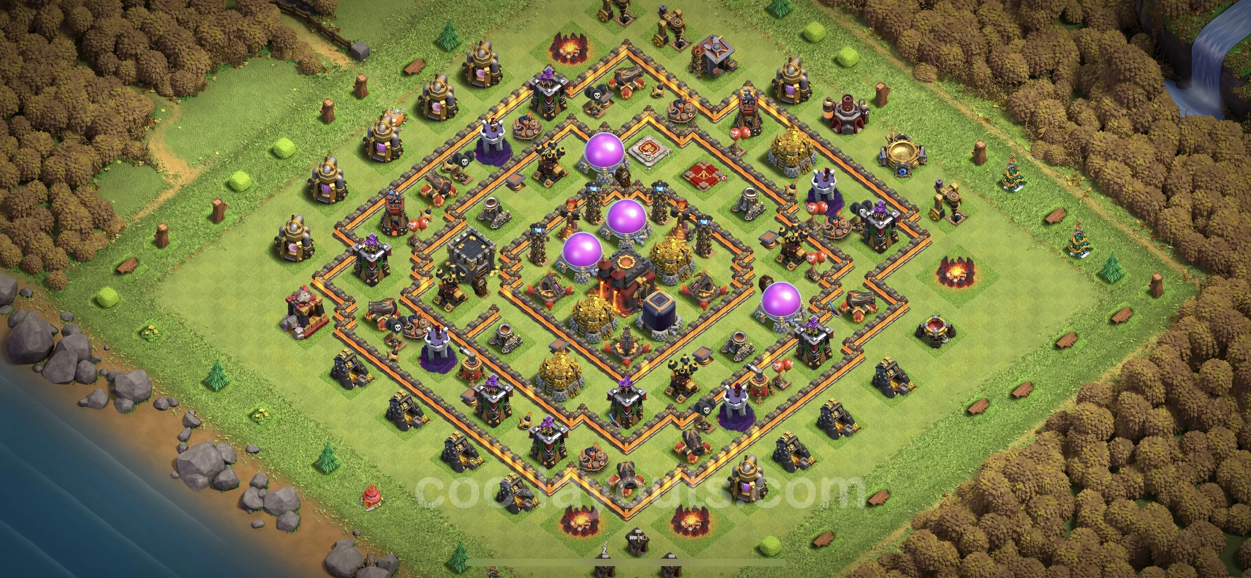 Anti 3 Stars Base TH10 with Link, Anti Air / Dragon - best plan / layout / design - Clash of Clans - (#205) — Obrona TH10