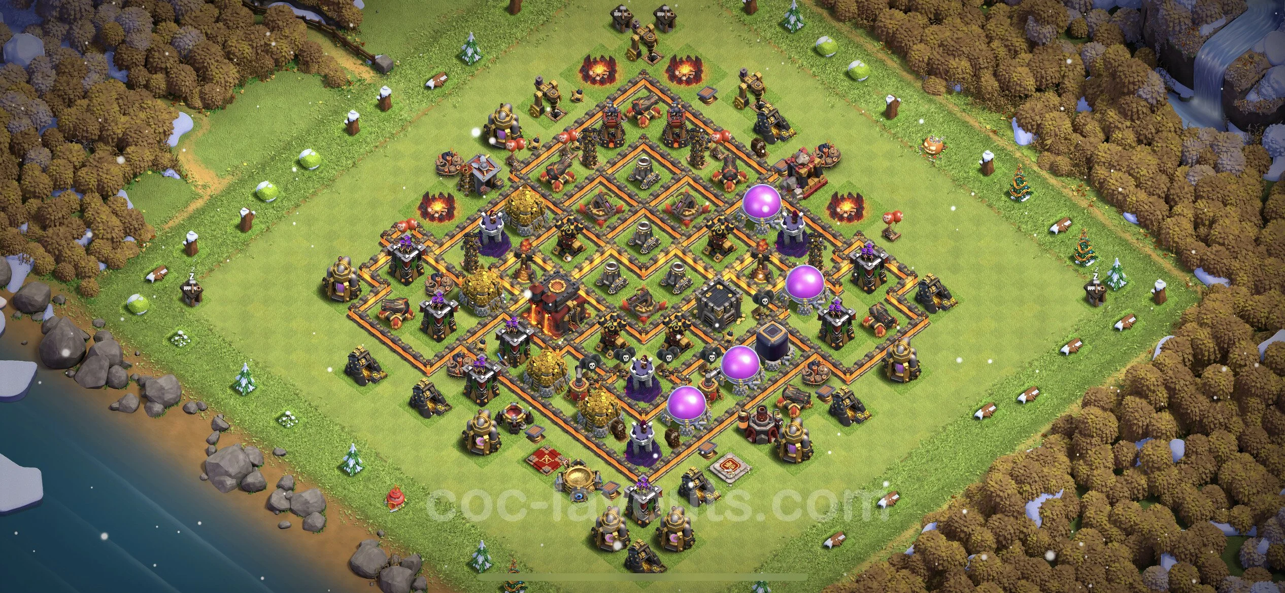 Anti 3 Stars Base TH10 with Link, Anti Everything - best plan / layout / design - Clash of Clans - (#214) — Захист TH10
