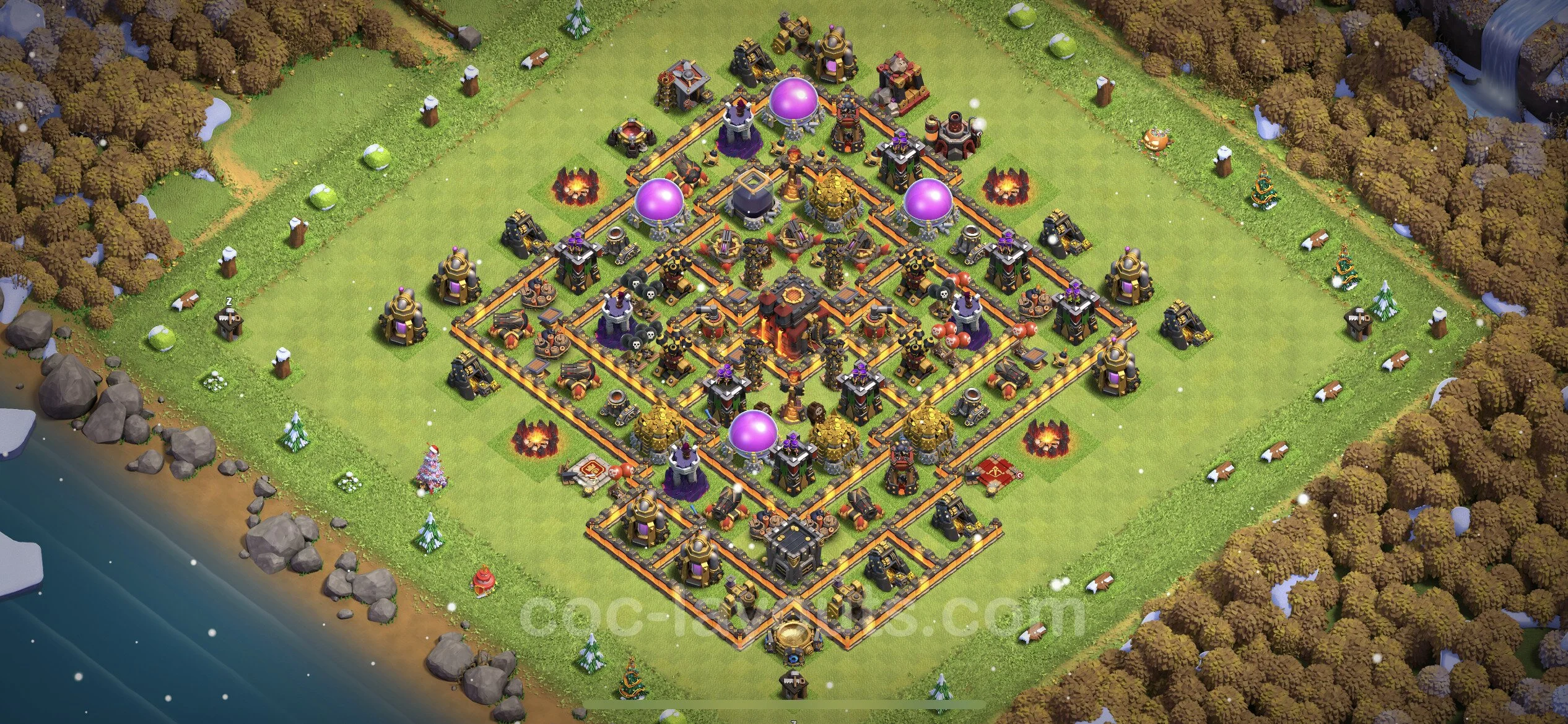 Anti 3 Stars Base TH10 with Link, Anti Air / Dragon - best plan / layout / design - Clash of Clans - (#217) — Defense TH10