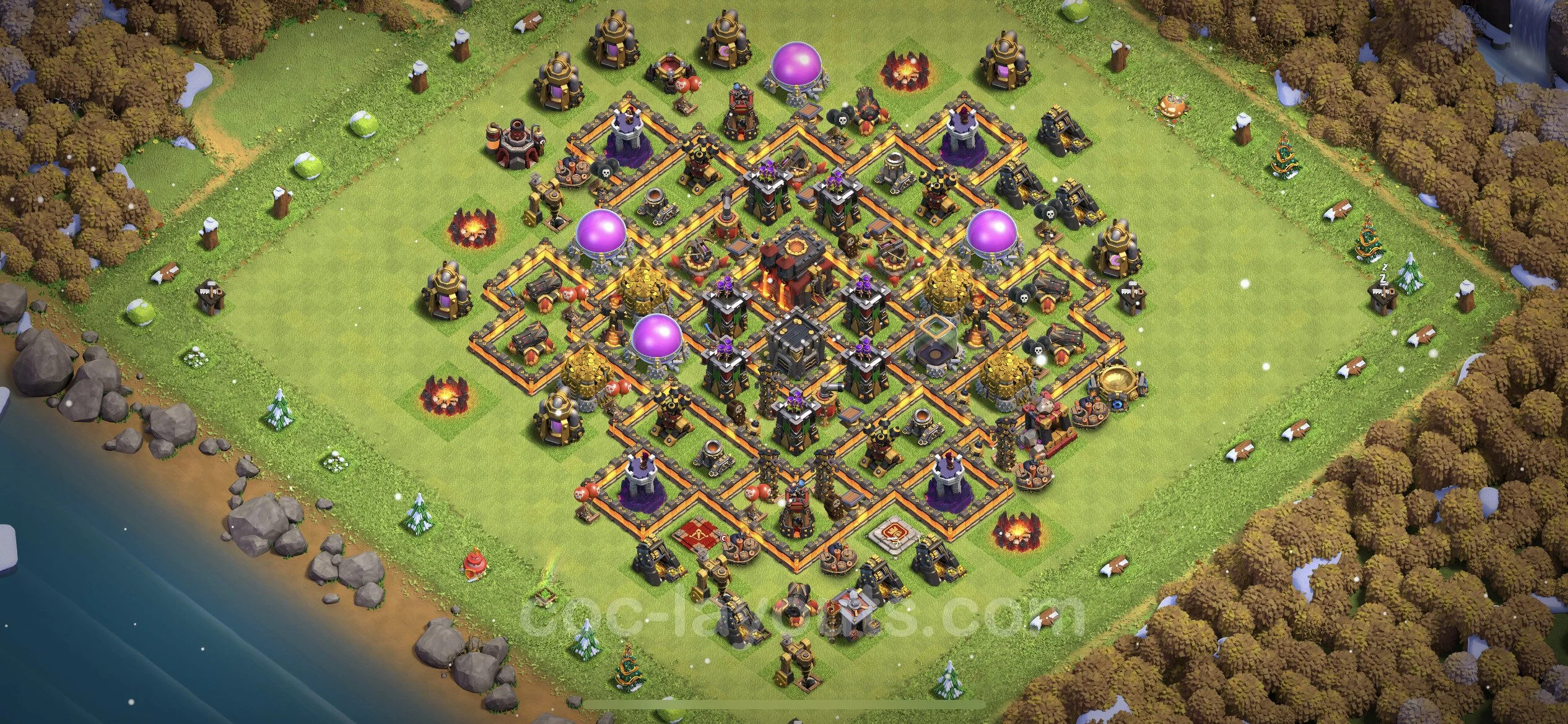 Anti 2 Stars Base TH10 with Link, Anti Air / Dragon - best plan / layout / design - Clash of Clans - (#223) — Защита TH10