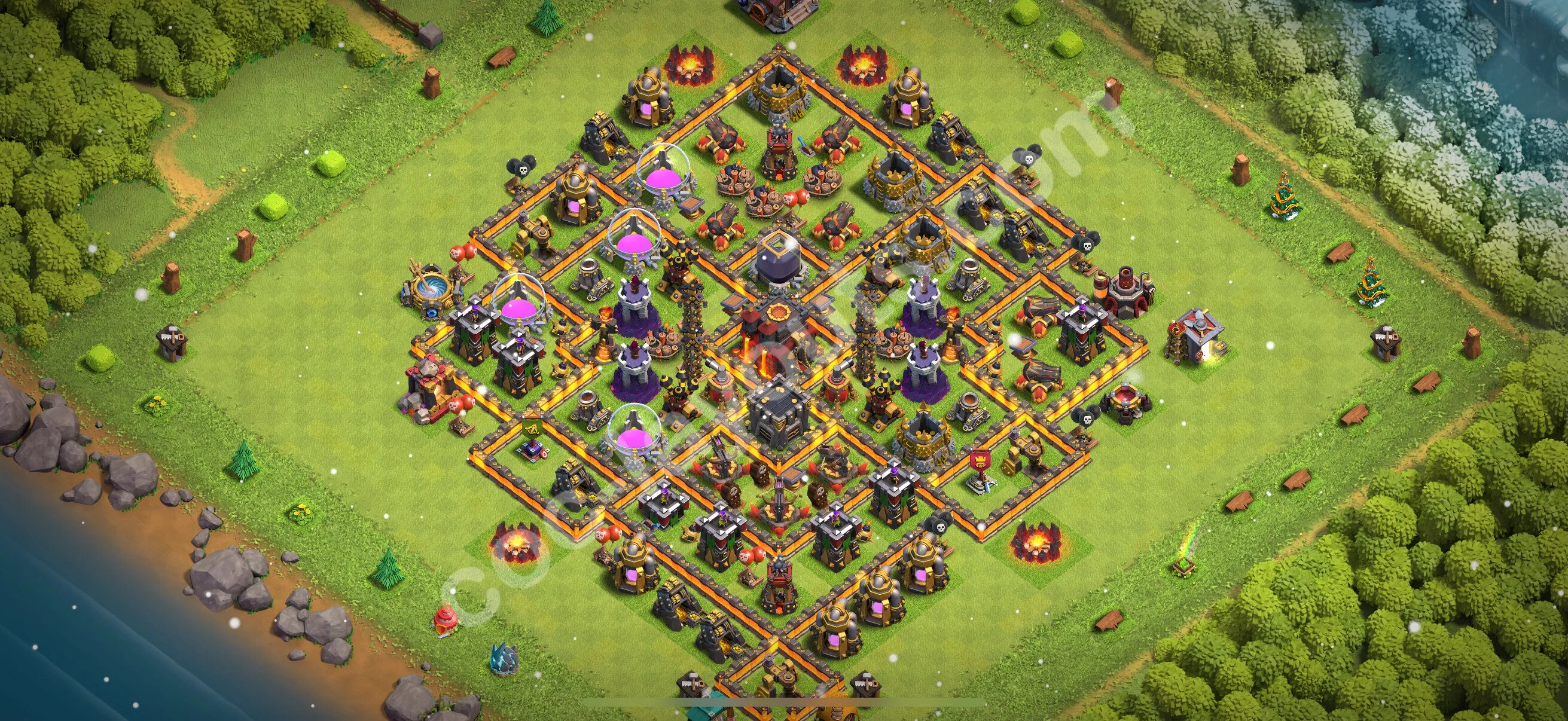 Defense (Trophy) Base TH10 with Link, Legend League - plan / layout / design - Clash of Clans 2026 - (#224) — Défense TH10