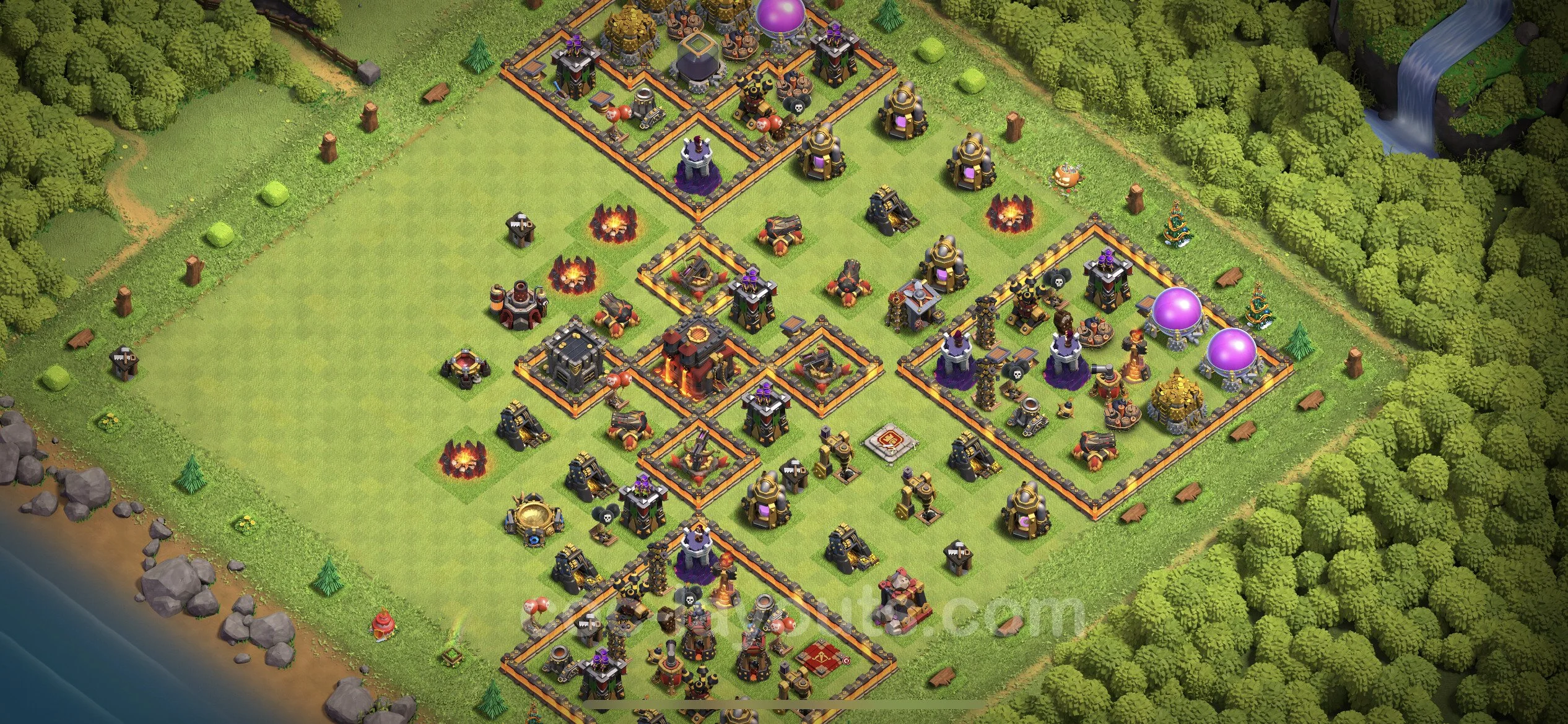 Top Base TH10 with Link, Hybrid - Anti Everything Defence Plan - Clash of Clans - (#228) — Savunma TH10