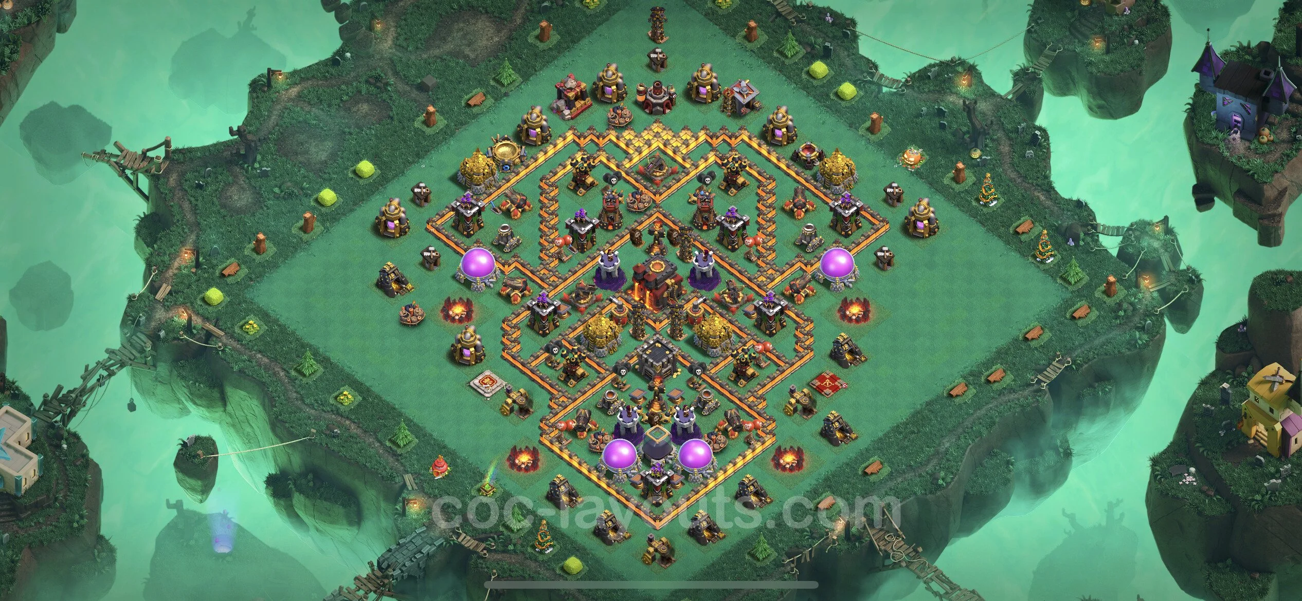 Base TH10 with Link, Anti Air / Dragon Max Levels - defence plan / layout / design - Clash of Clans - (#229) — Verteidigung TH10