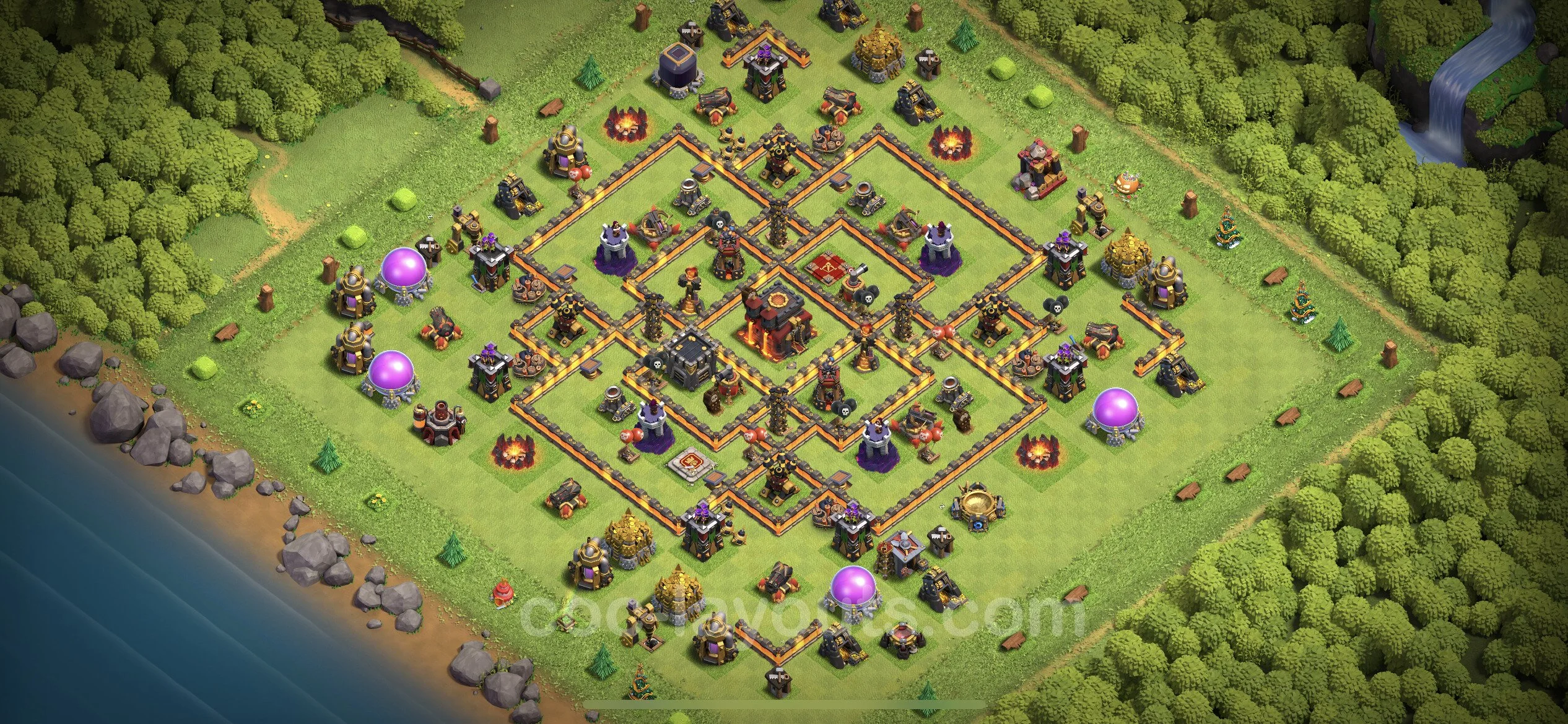 Unbeatable Base TH10 with Link, Anti Everything - best plan / Anti Loot / design - Clash of Clans - (#231) — Défense TH10
