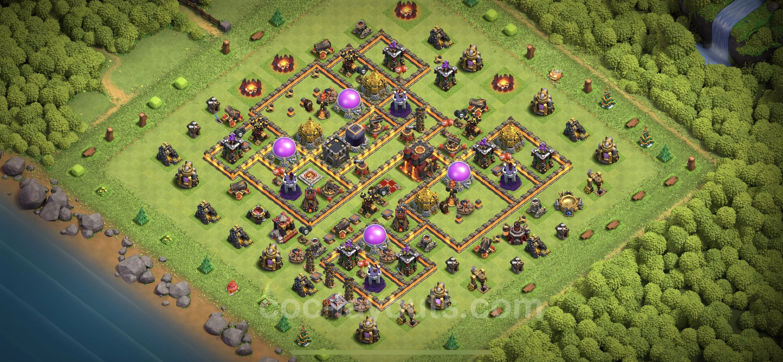 Top Base TH10 with Link, Anti 3 Stars - Anti GoWiWi / GoWiPe Defence Plan - Clash of Clans - (#233) — Захист TH10