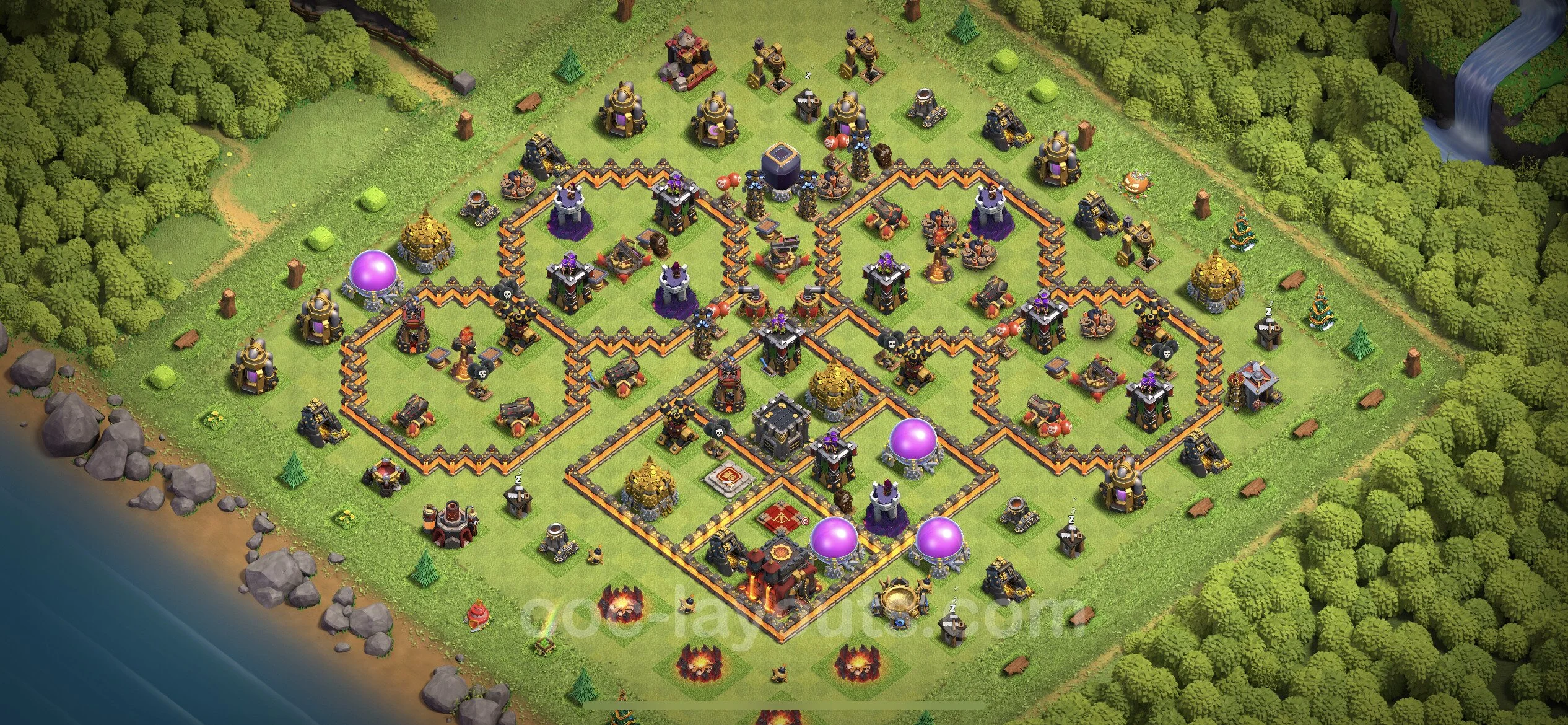 Defense (Trophy) Base TH10 with Link - plan / layout / design - Clash of Clans - (#237) — Savunma TH10