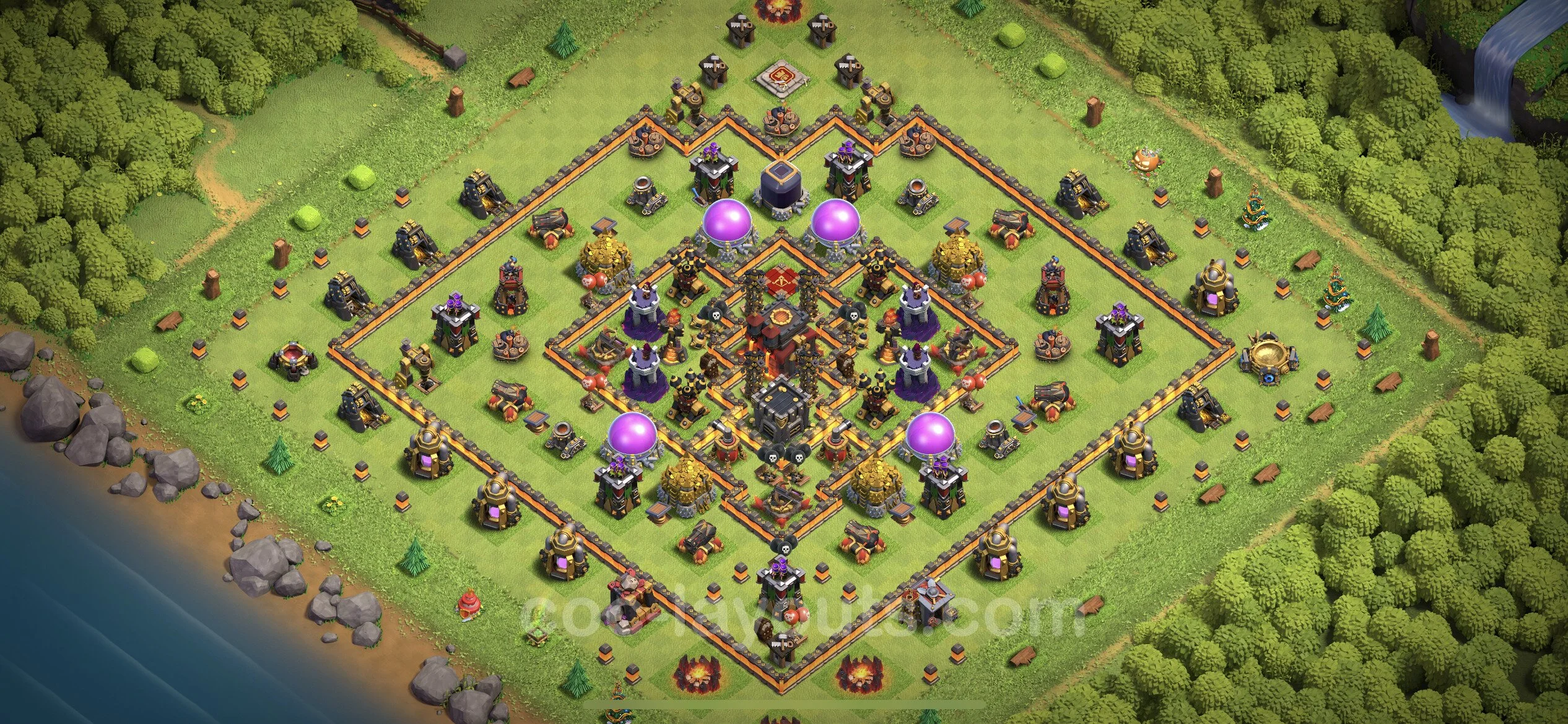 Defense (Trophy) Base TH10 with Link, Hybrid - plan / layout / design - Clash of Clans - (#238) — Savunma TH10