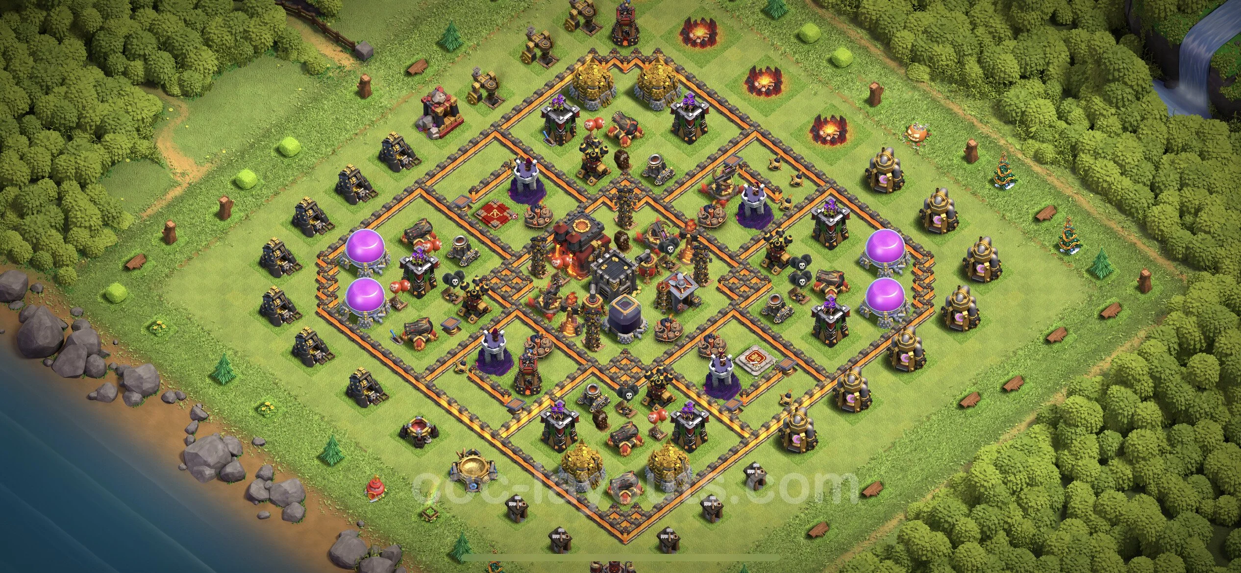 Anti 2 Stars Base TH10 with Link, Anti Air / Dragon - best plan / layout / design - Clash of Clans - (#241) — Verteidigung TH10