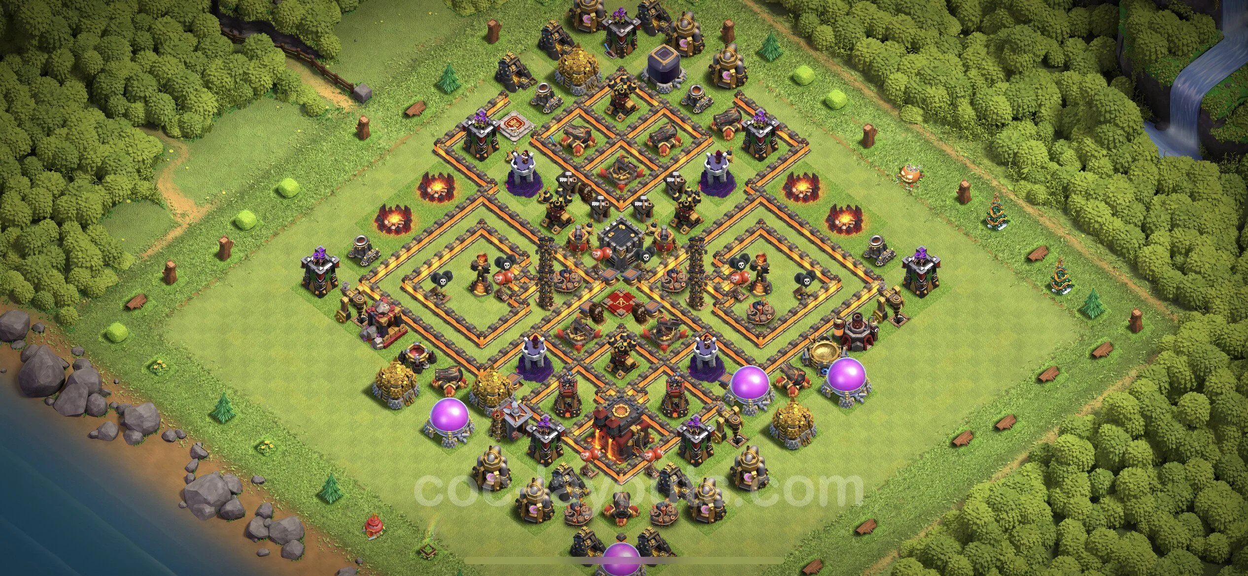 Base TH10 with Link - Anti Dragon Defence Plan / Anti Air - Clash of Clans - (#246) — Défense TH10