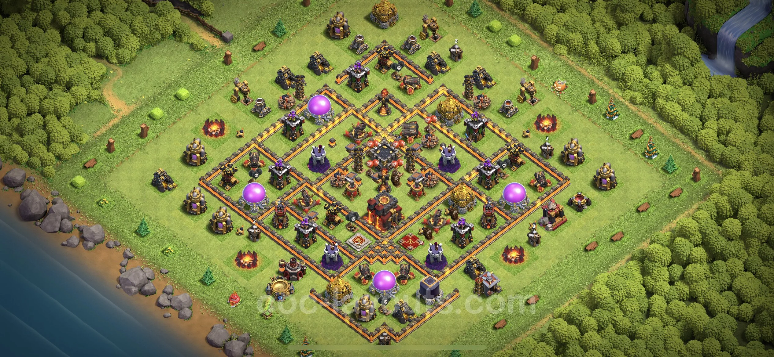 Anti 2 Stars Base TH10 with Link, Anti Everything - best plan / layout / design - Clash of Clans - (#248) — Захист TH10