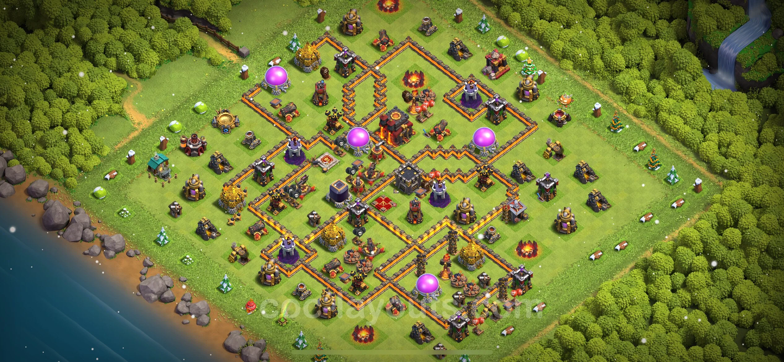 Top Base TH10 with Link, Anti 3 Stars - Anti GoWiWi / GoWiPe Defence Plan - Clash of Clans - (#263) — Захист TH10