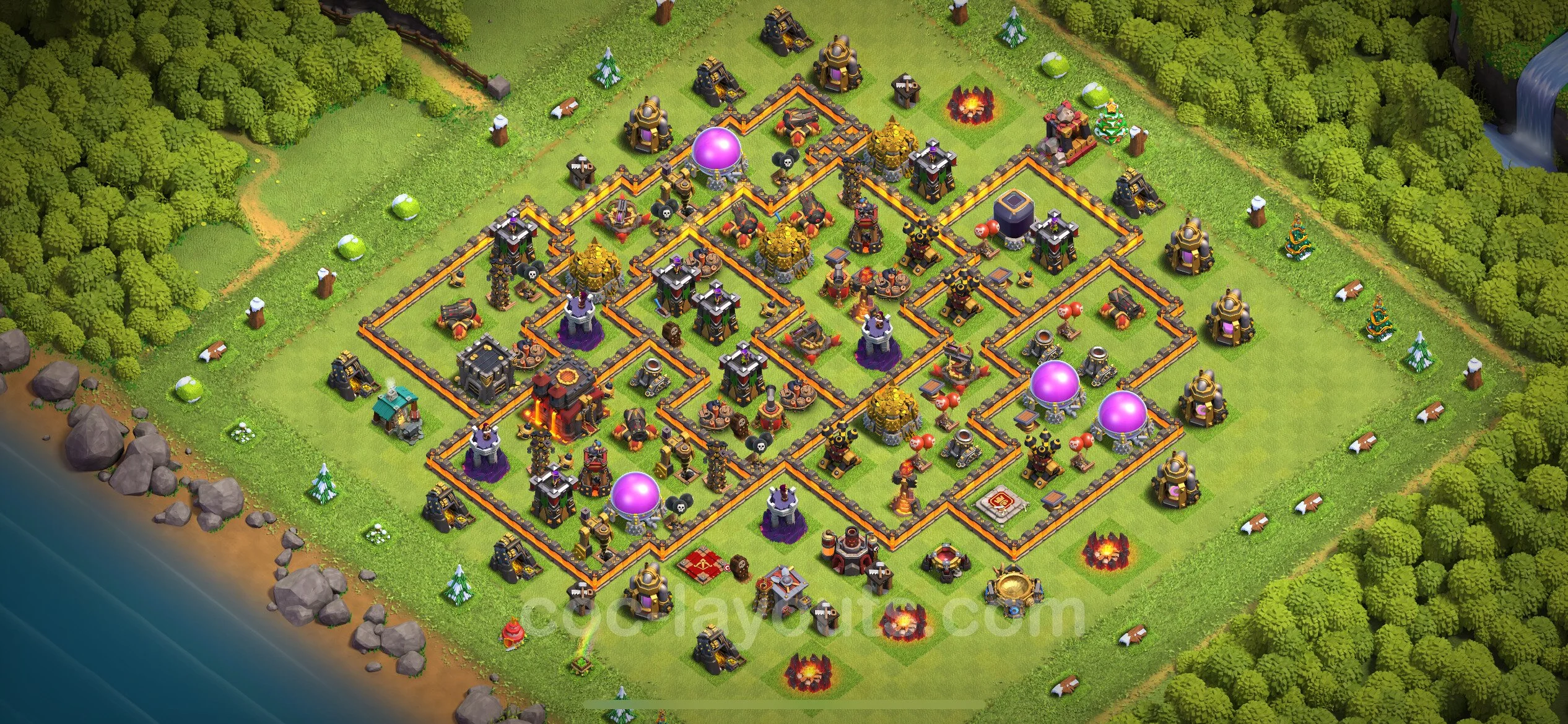Defense (Trophy) Base TH10 with Link - plan / layout / design - Clash of Clans - (#269) — Verdediging TH10