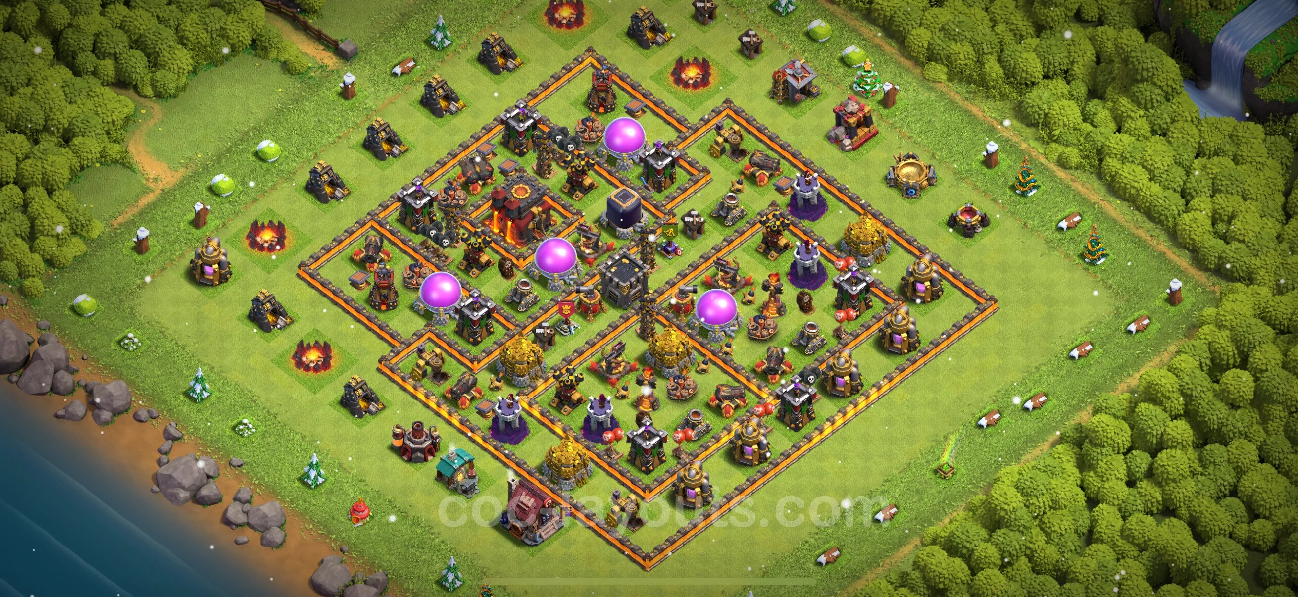 Defense (Trophy) Base TH10 with Link - plan / layout / design - Clash of Clans - (#270) — Verdediging TH10