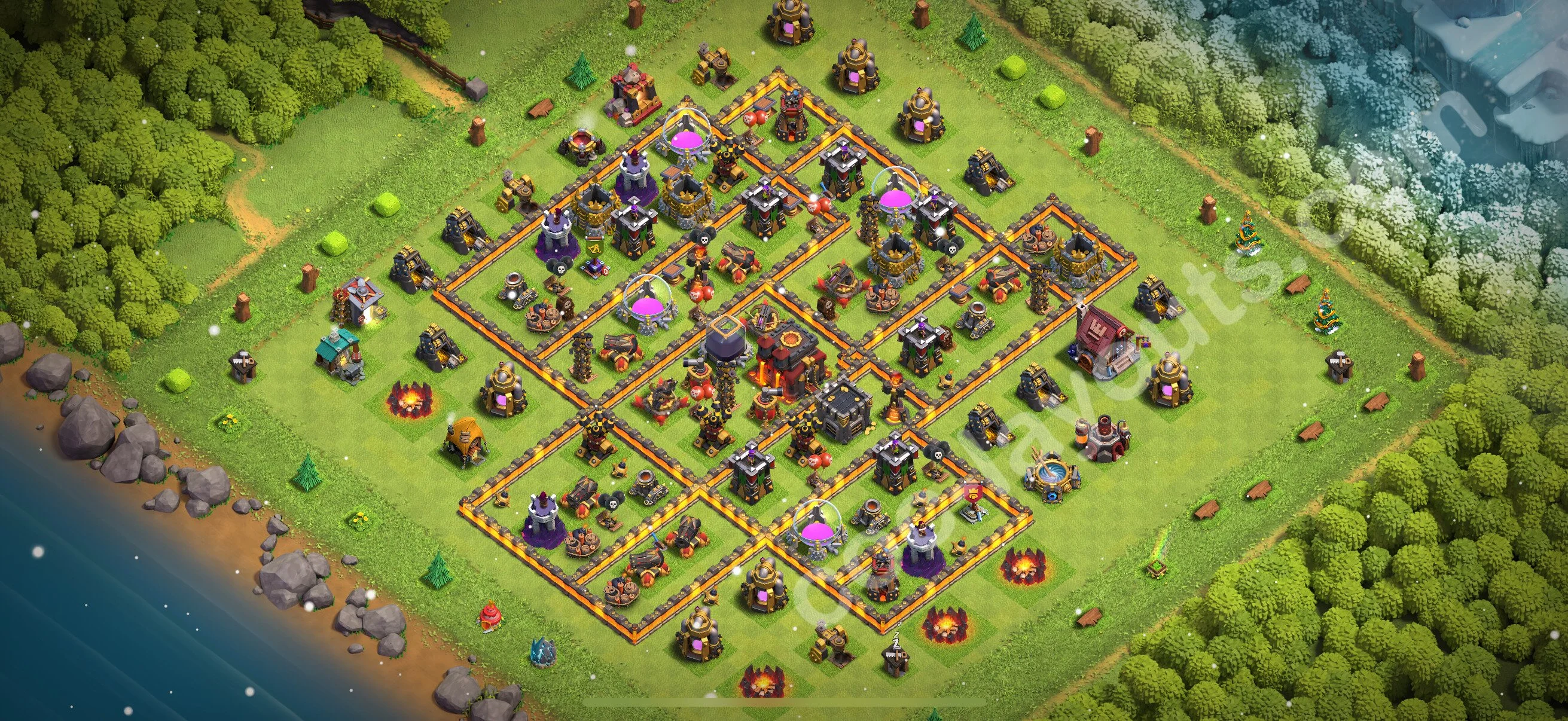Base TH10 with Link, Anti 3 Stars - Anti Dragon Defence Plan / Anti Air - Clash of Clans 2026 - (#271) — Defense TH10