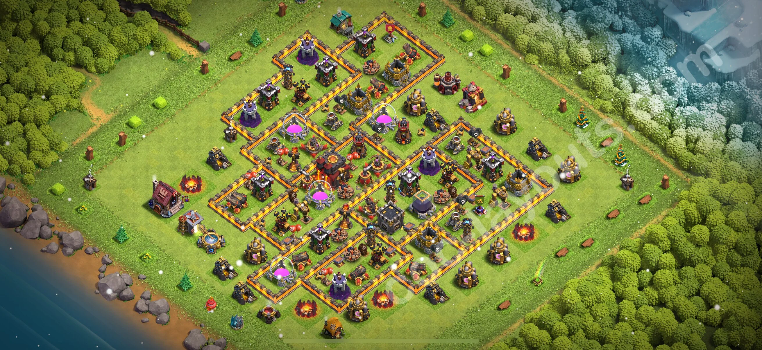Base TH10 with Link - Anti Dragon Defence Plan / Anti Air - Clash of Clans 2026 - (#274) — Defense TH10