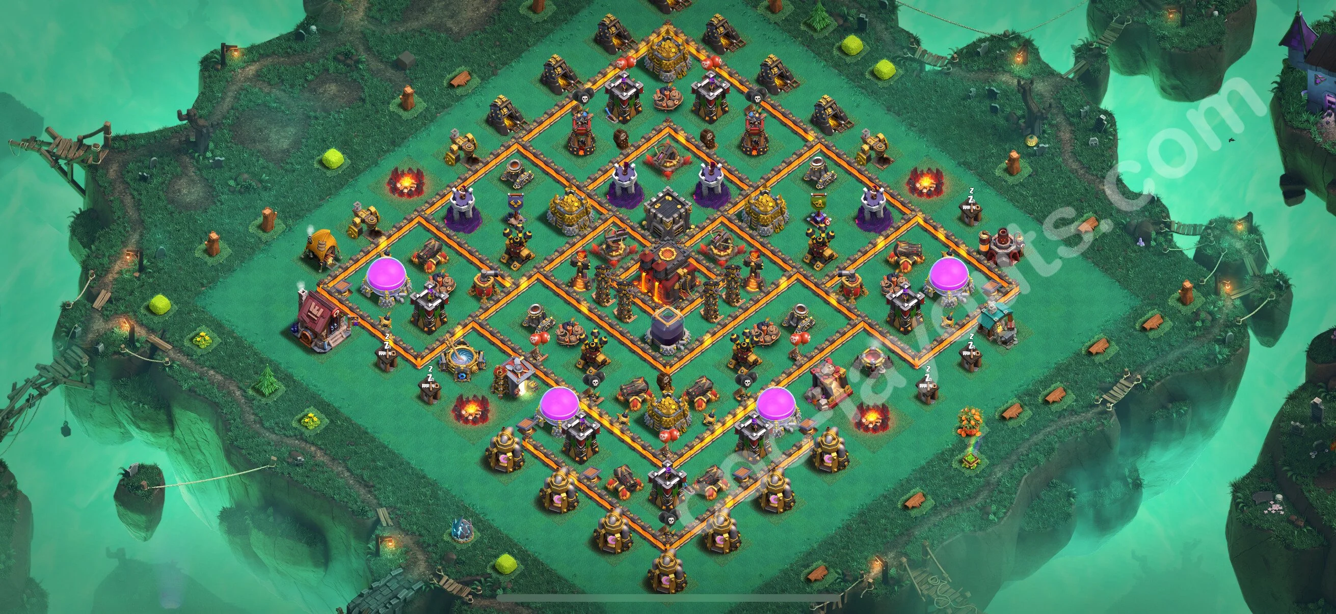 Base TH10 with Link, Anti Everything Max Levels - defence plan / layout / design - Clash of Clans 2026 - (#277) — Defense TH10