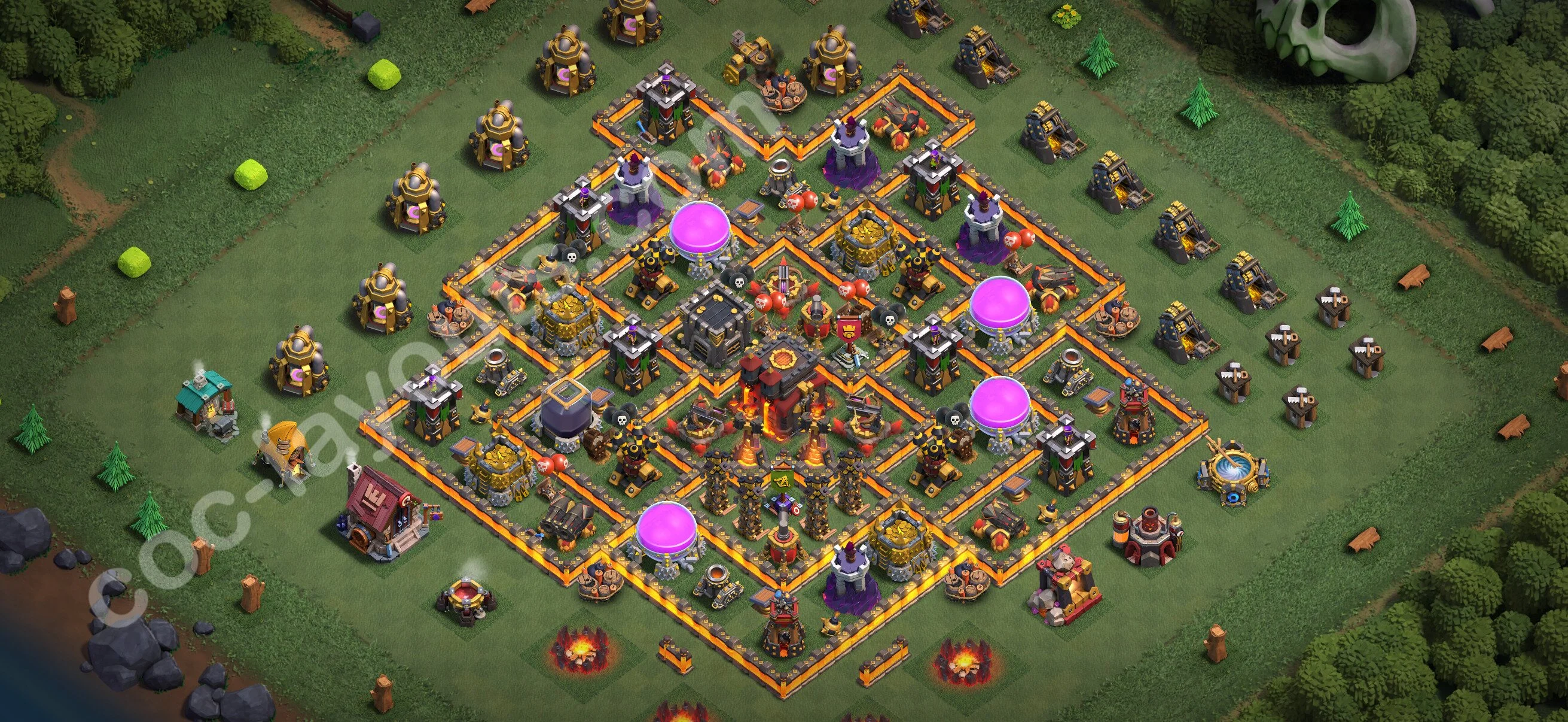 Defense (Trophy) Base TH10 with Link - plan / layout / design - Clash of Clans 2026 - (#281) — Savunma TH10