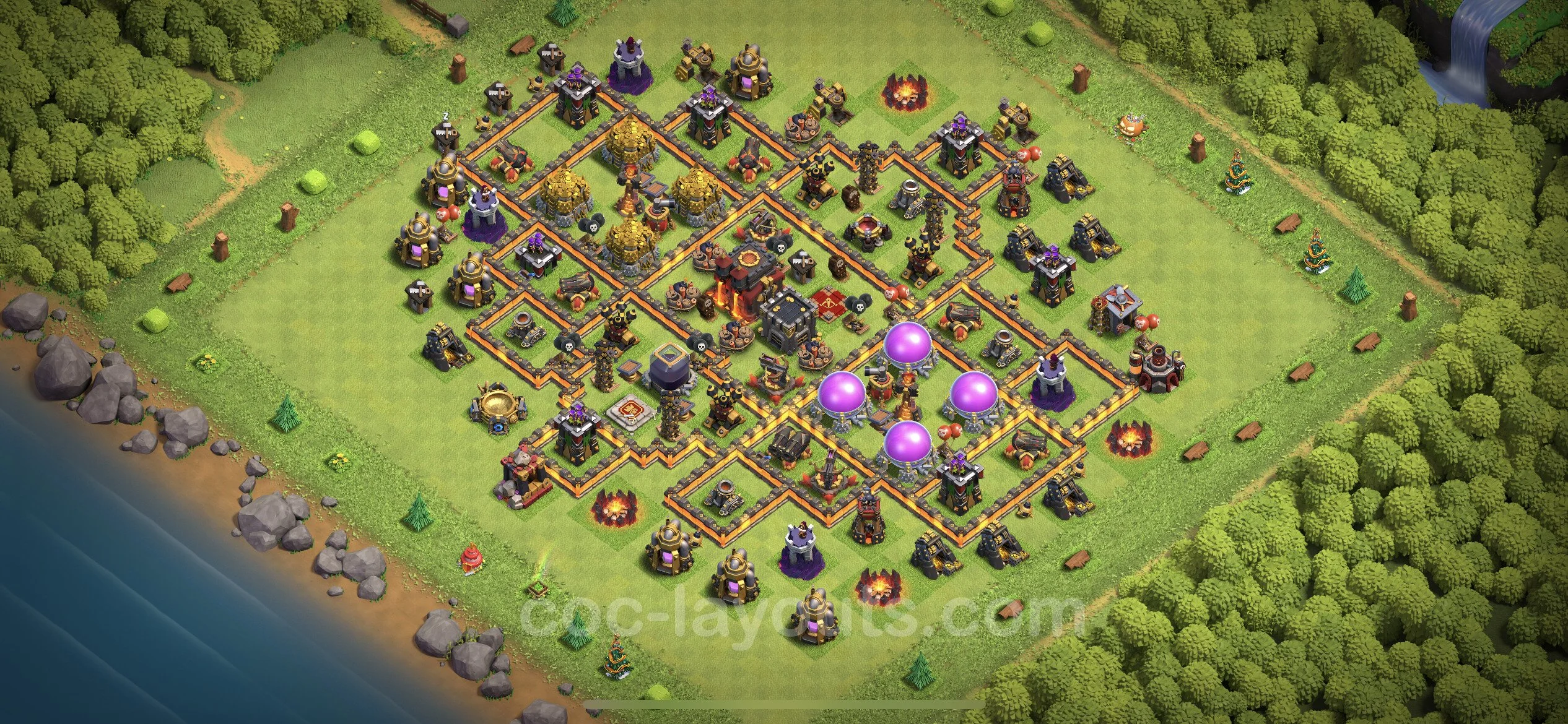 Farming Base TH10 with Link, Hybrid - plan / layout / design - Clash of Clans - (#164)