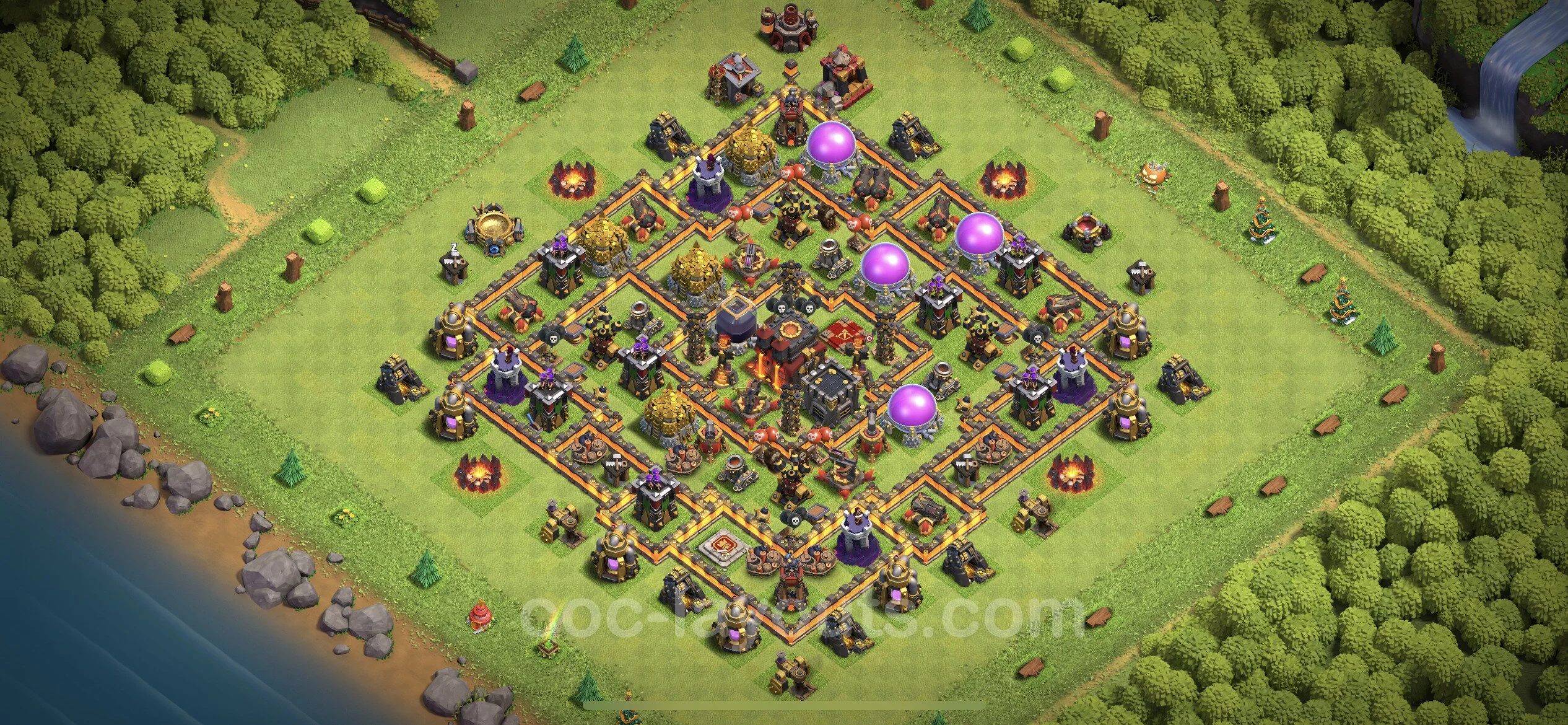 Farming Base TH10 with Link, Hybrid - plan / layout / design - Clash of Clans - (#165)