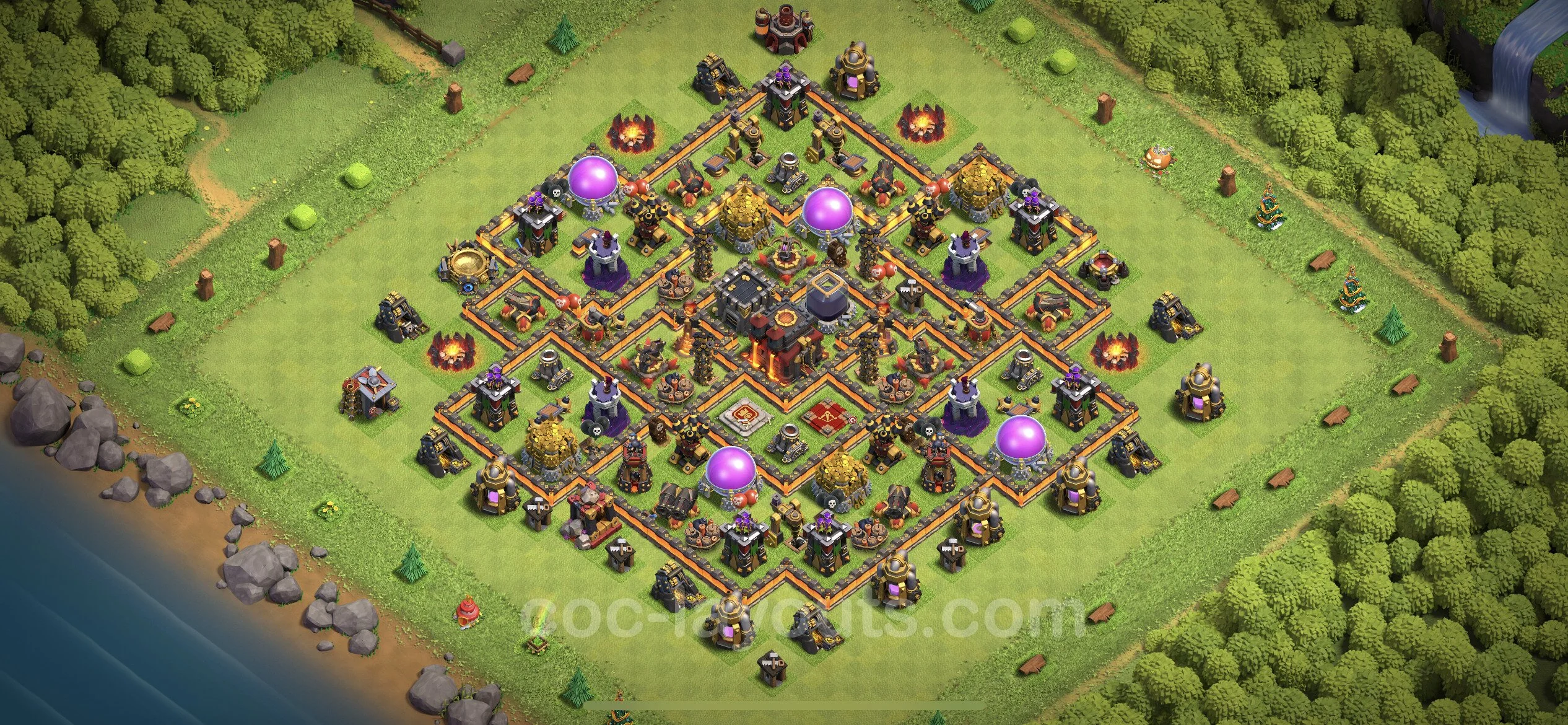Farming Base TH10 with Link, Anti 3 Stars, Hybrid - plan / layout / design - Clash of Clans - (#171) — Farm TH10