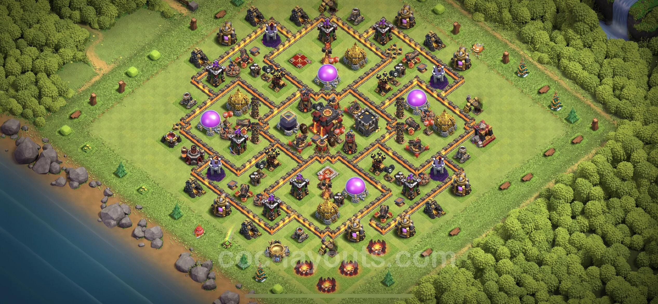 Farming Base TH10 with Link, Hybrid - plan / layout / design - Clash of Clans - (#172) — Farm TH10