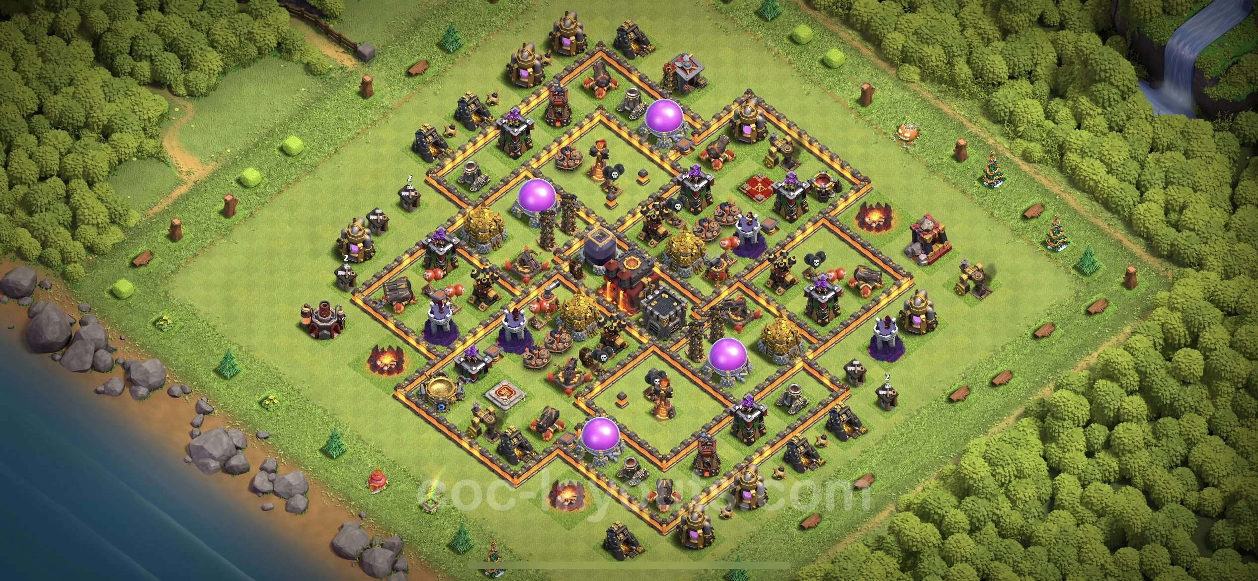 Farming Base TH10 with Link, Hybrid - plan / layout / design - Clash of Clans - (#173) — Farma TH10
