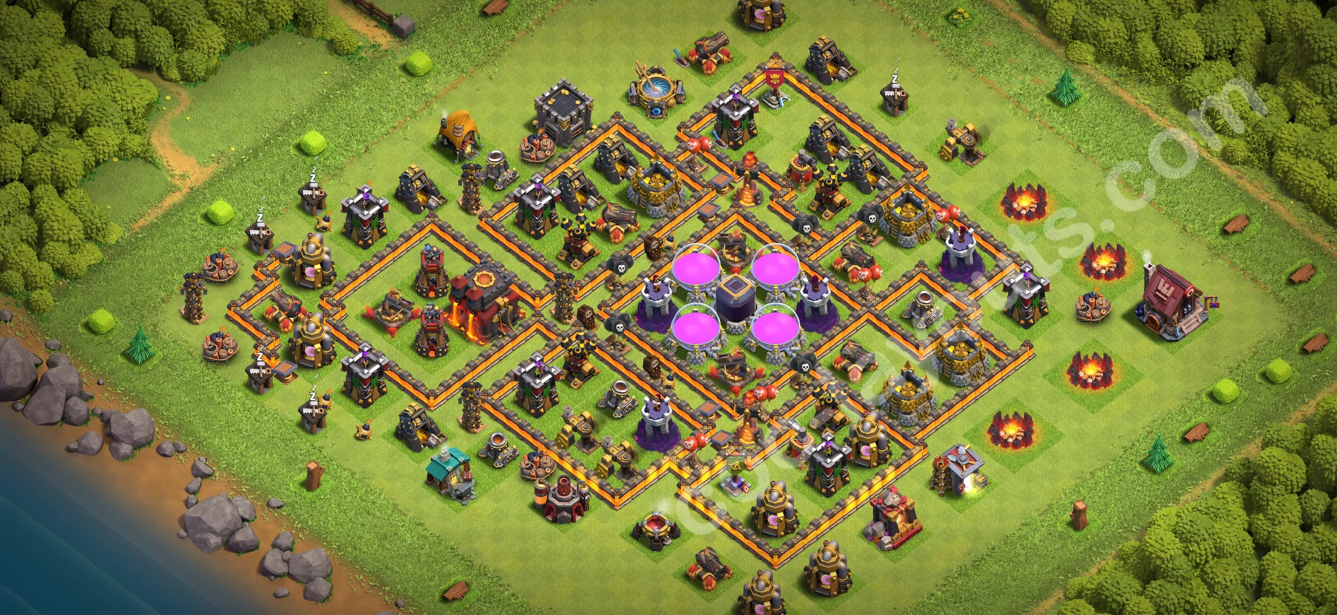 Farming Base TH10 with Link, Anti Everything - plan / layout / design - Clash of Clans 2026 - (#174) — Фарм TH10
