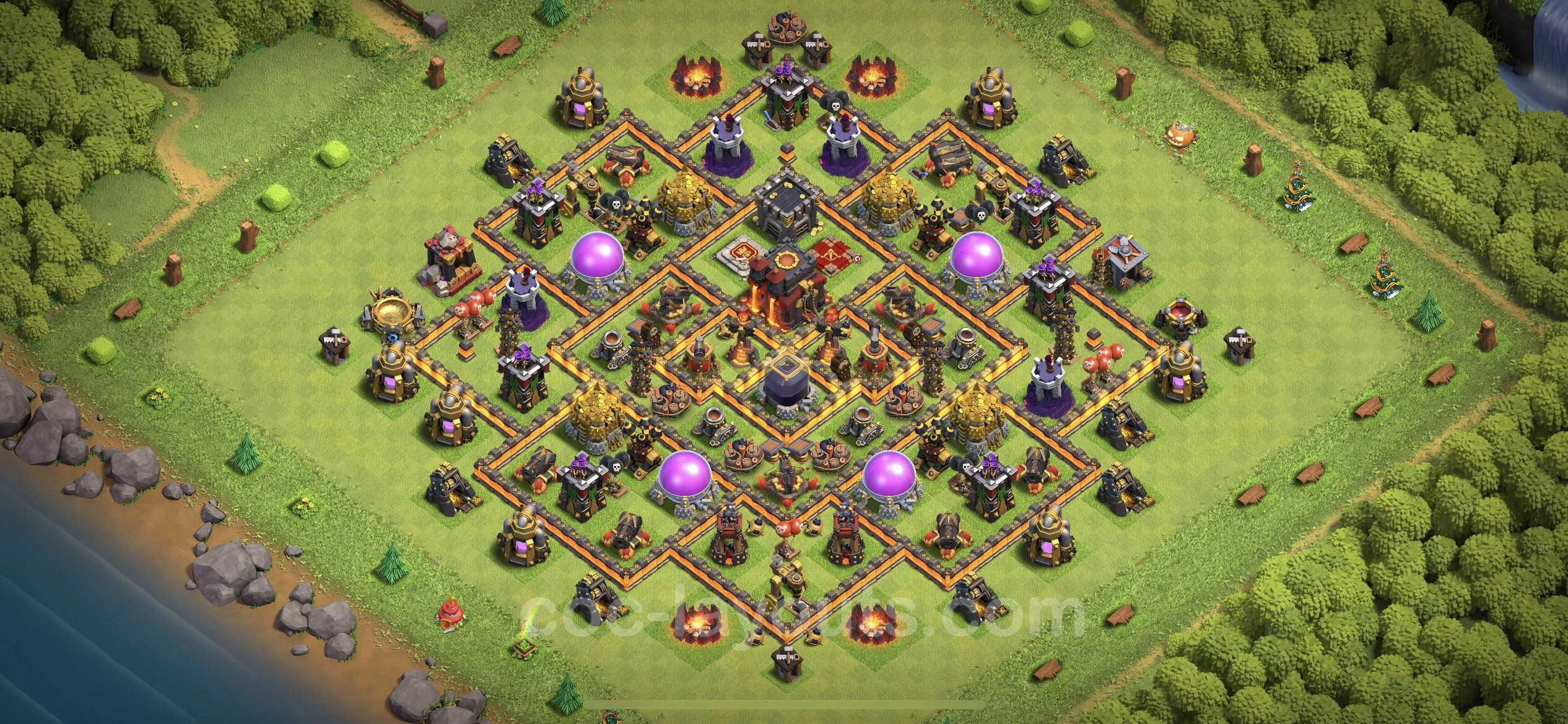 Farming Base TH10 with Link, Hybrid - plan / layout / design - Clash of Clans - (#176) — Фарм TH10