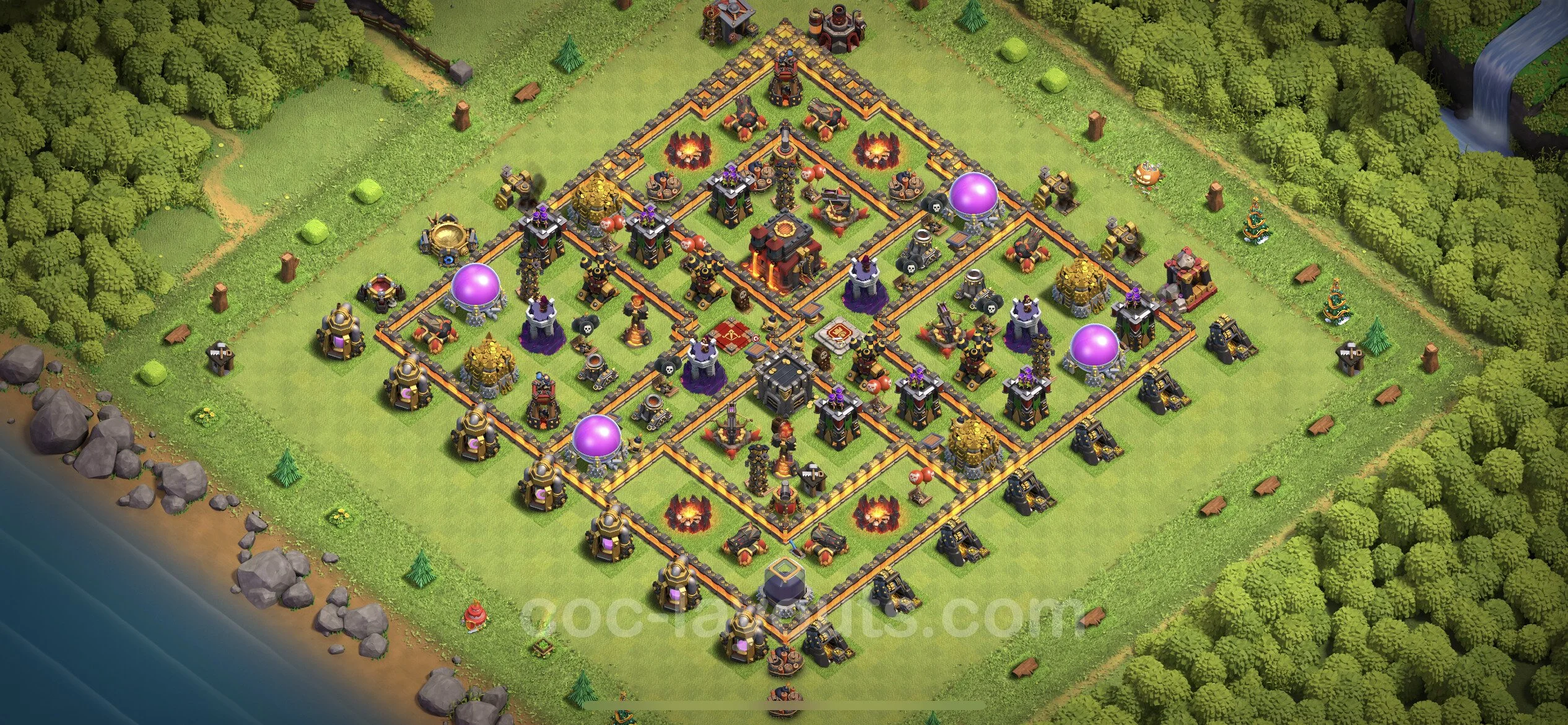 Farming Base TH10 with Link, Anti Air / Dragon - plan / layout / design - Clash of Clans - (#177) — Farming TH10