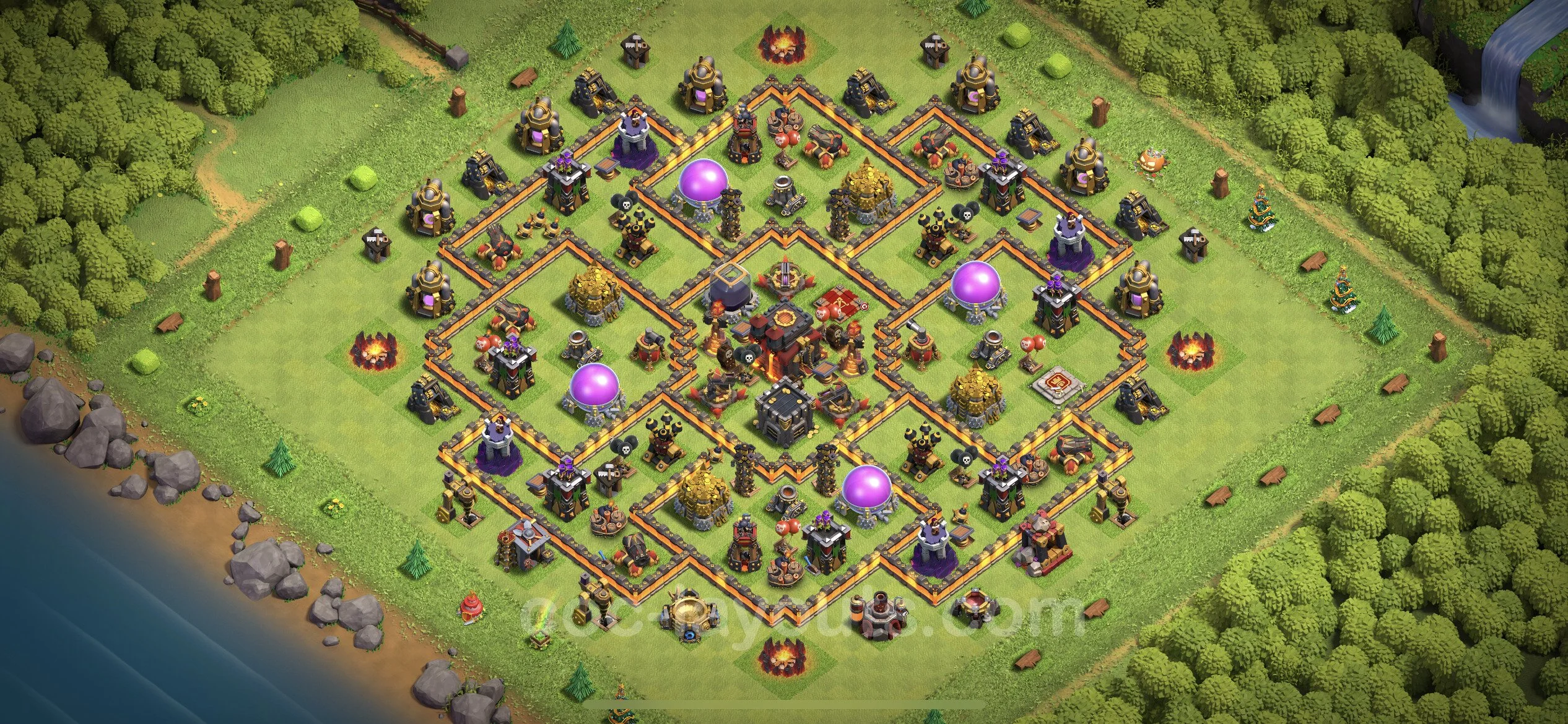Farming Base TH10 with Link, Hybrid - plan / layout / design - Clash of Clans - (#179) — Recursos TH10