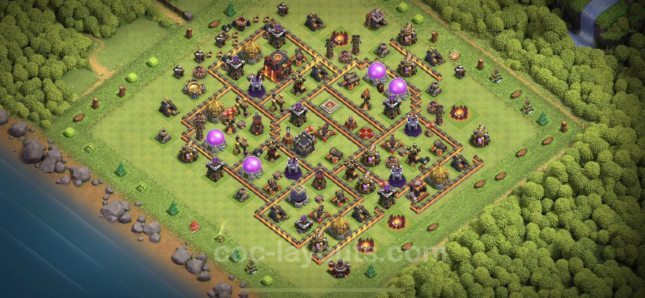 Farming Base TH10 with Link, Hybrid - plan / layout / design - Clash of Clans - (#180) — Farming TH10