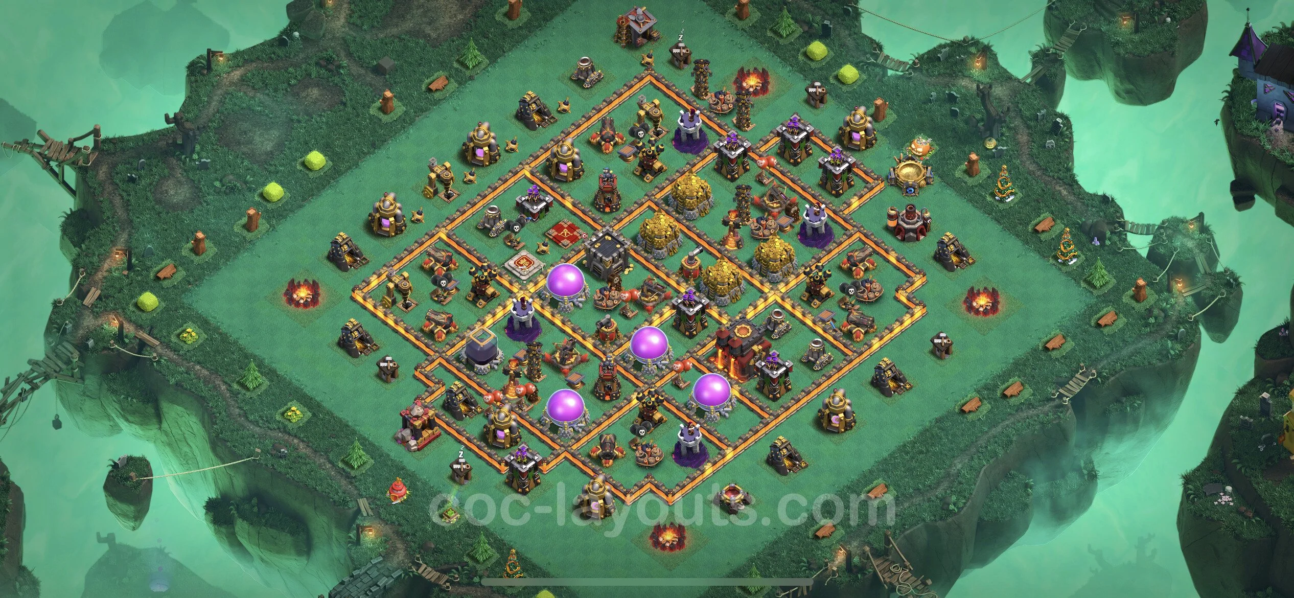 Farming Base TH10 with Link - plan / layout / design - Clash of Clans - (#182) — Farma TH10