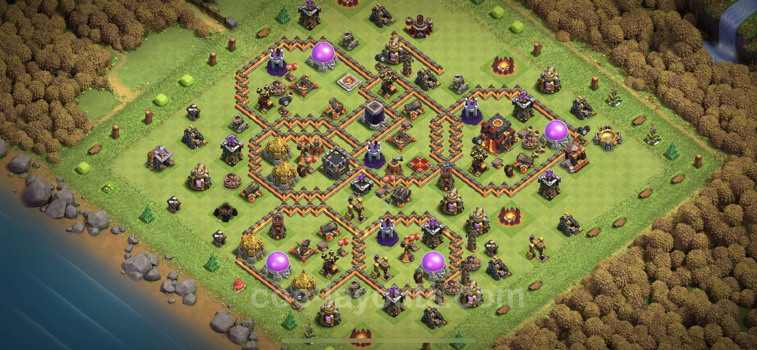 Farming Base TH10 with Link, Anti Everything, Hybrid - plan / layout / design - Clash of Clans - (#183) — Farm TH10