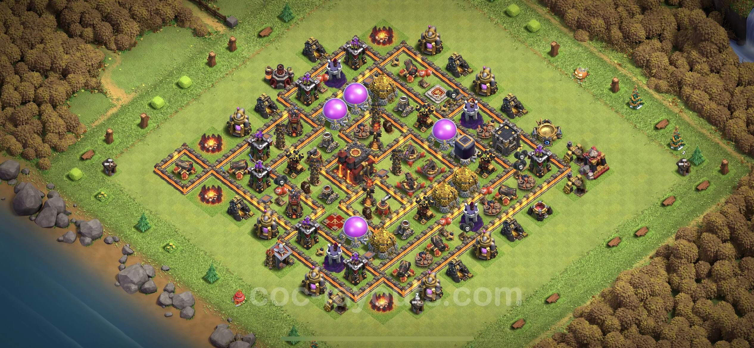 Farming Base TH10 with Link, Anti 3 Stars, Hybrid - plan / layout / design - Clash of Clans - (#188) — Farming TH10