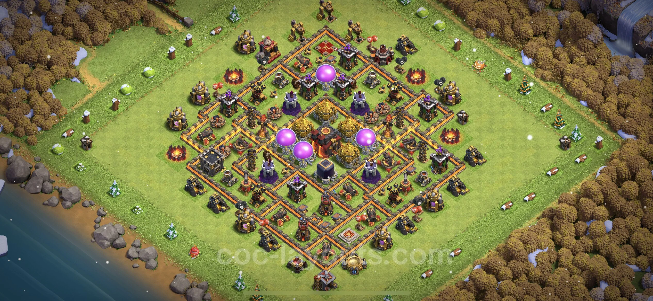 Farming Base TH10 with Link, Anti Everything - plan / layout / design - Clash of Clans - (#189) — Farming TH10