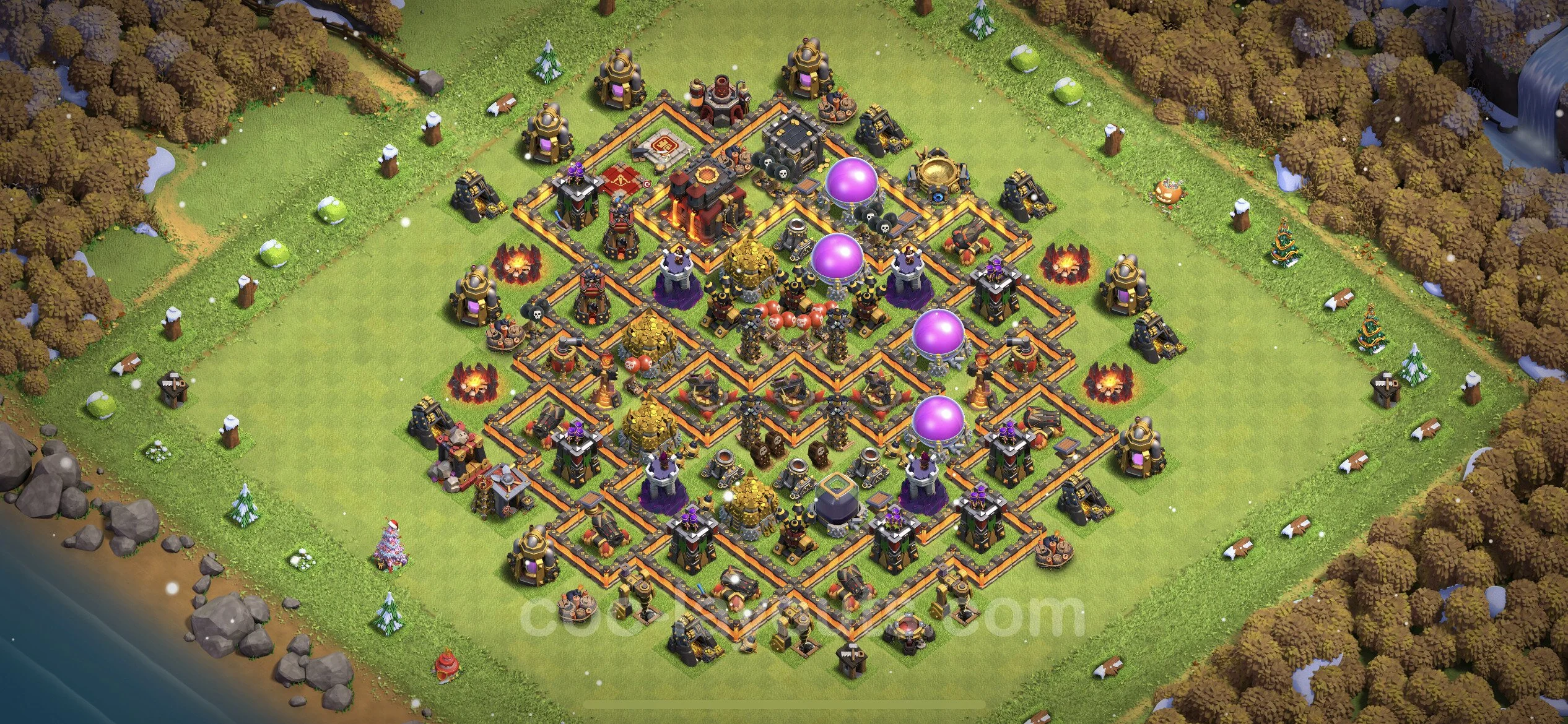 Farming Base TH10 with Link, Anti 3 Stars, Hybrid - plan / layout / design - Clash of Clans - (#191) — Farming TH10
