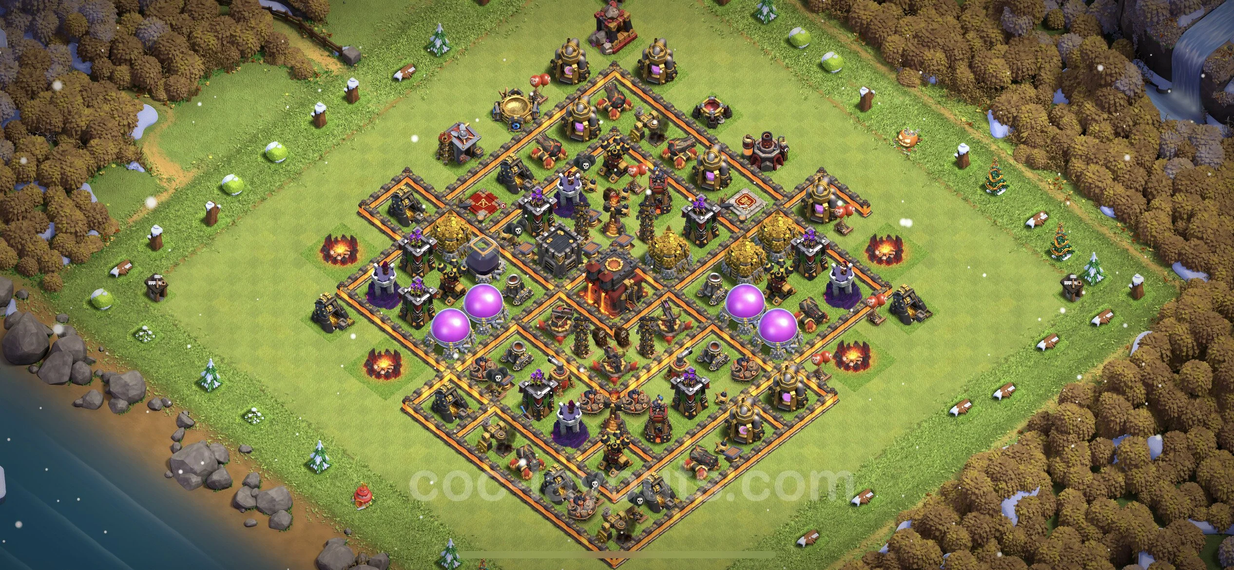 Farming Base TH10 with Link, Anti Everything - plan / layout / design - Clash of Clans - (#192) — Farm TH10