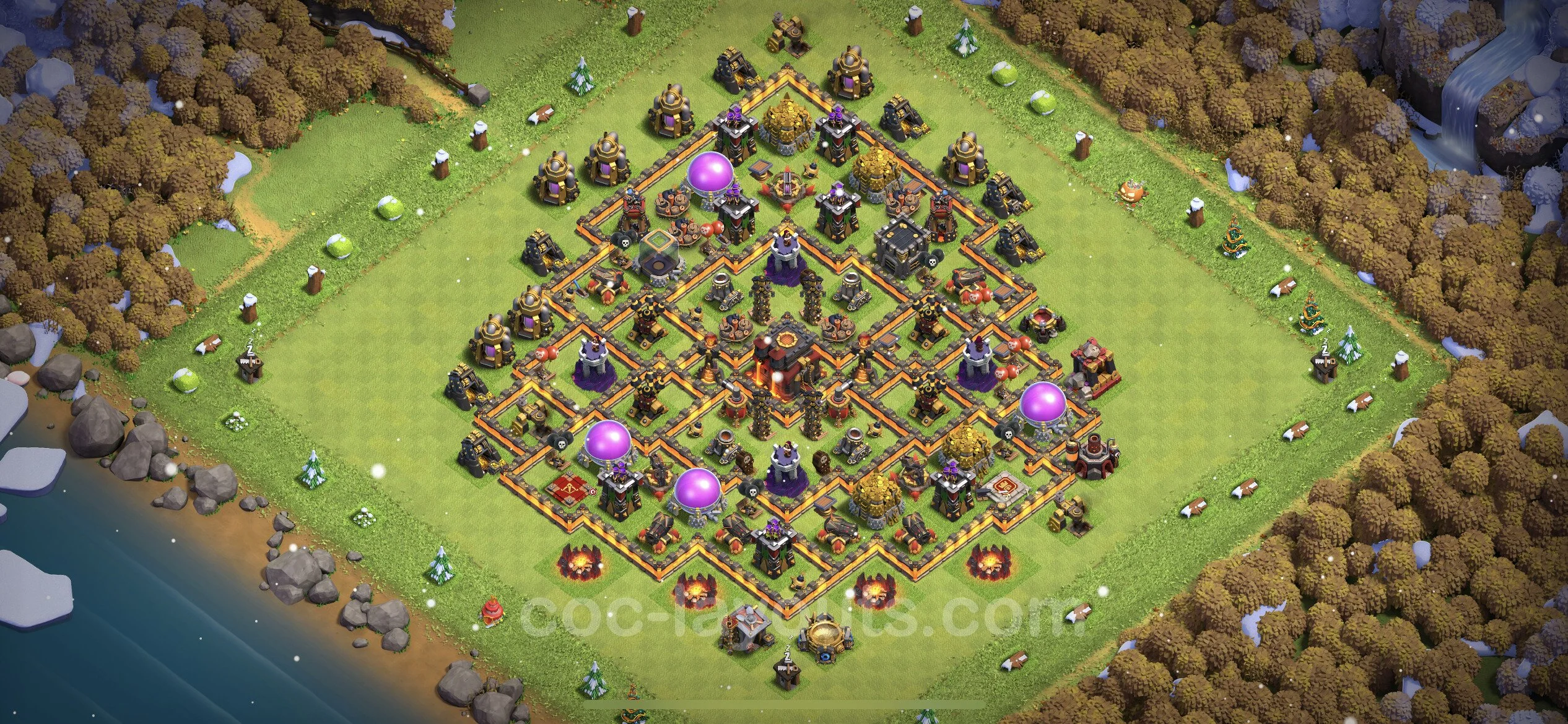 Farming Base TH10 with Link, Anti Everything, Hybrid - plan / layout / design - Clash of Clans - (#195) — Farm TH10