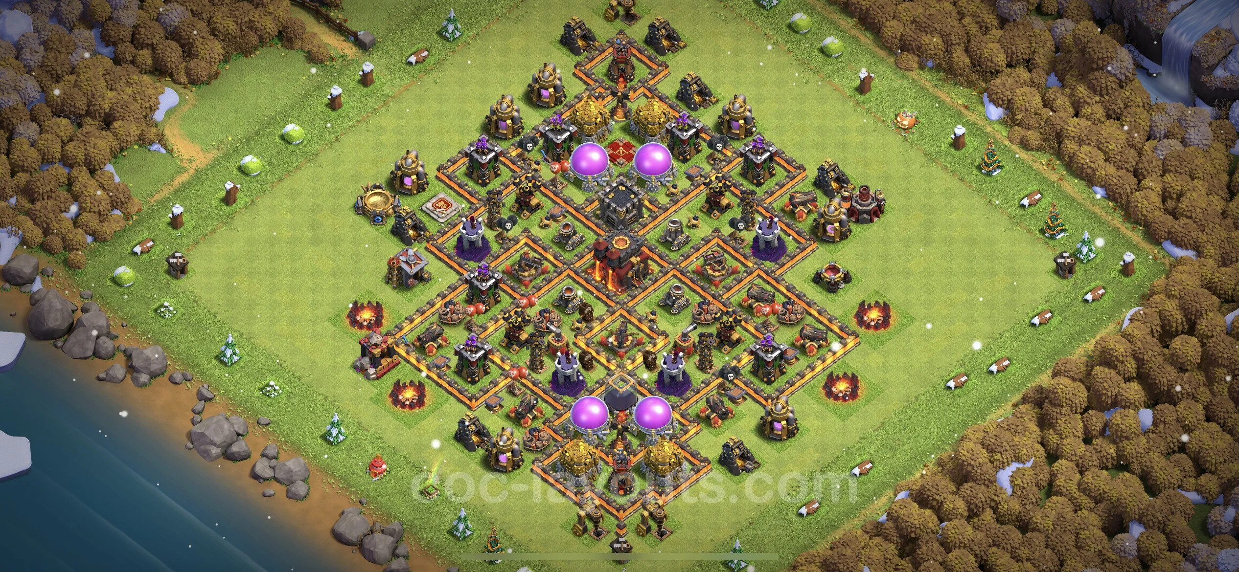 Farming Base TH10 with Link, Anti Everything, Hybrid - plan / layout / design - Clash of Clans - (#196) — Farm TH10
