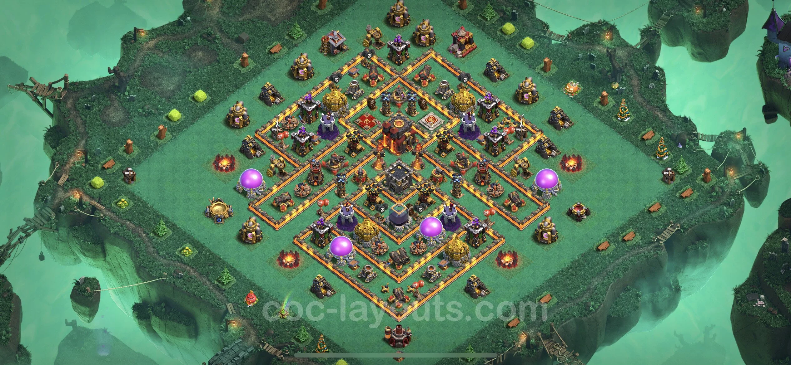 Farming Base TH10 with Link, Anti 2 Stars, Anti Everything - plan / layout / design - Clash of Clans - (#201) — Farm TH10