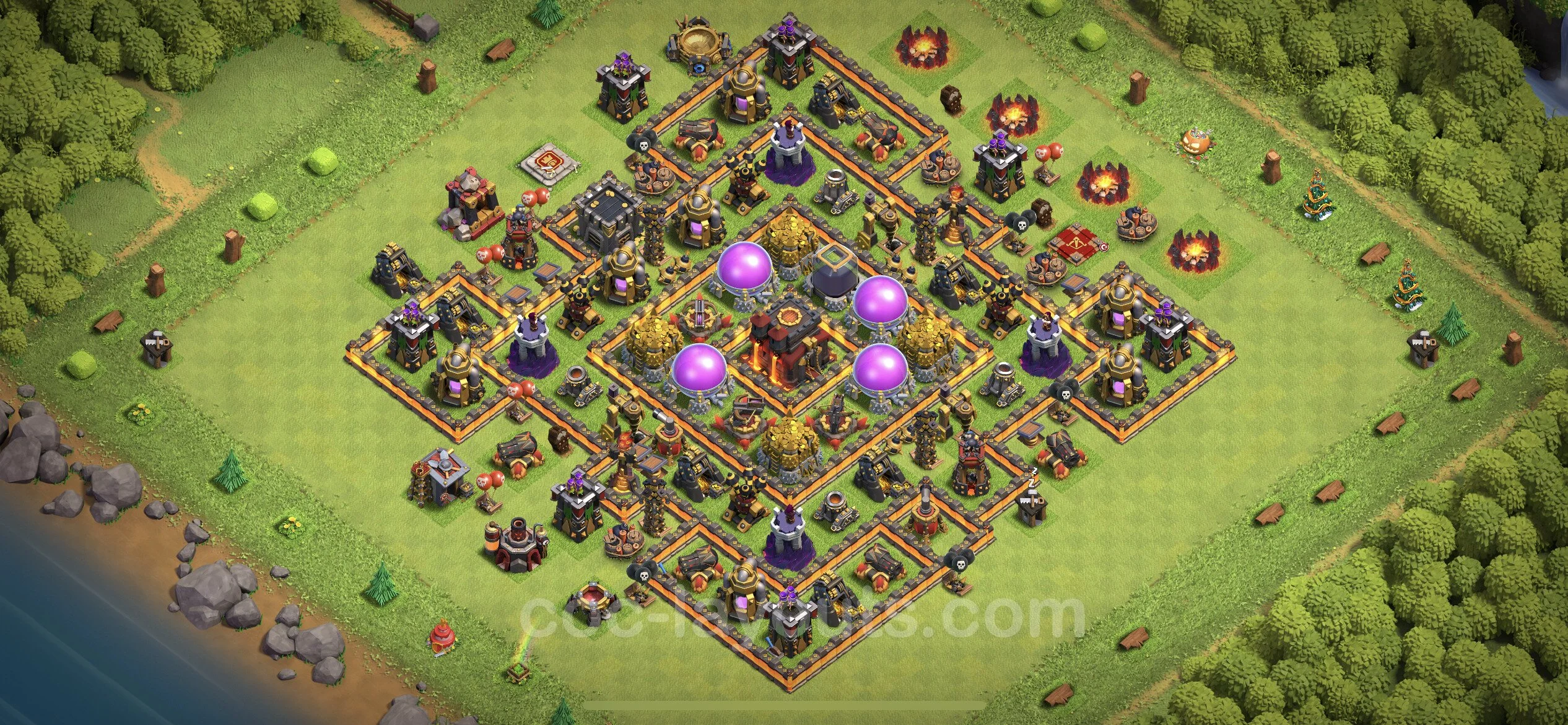 Farming Base TH10 with Link, Anti 2 Stars, Hybrid - plan / layout / design - Clash of Clans - (#202) — Farm TH10