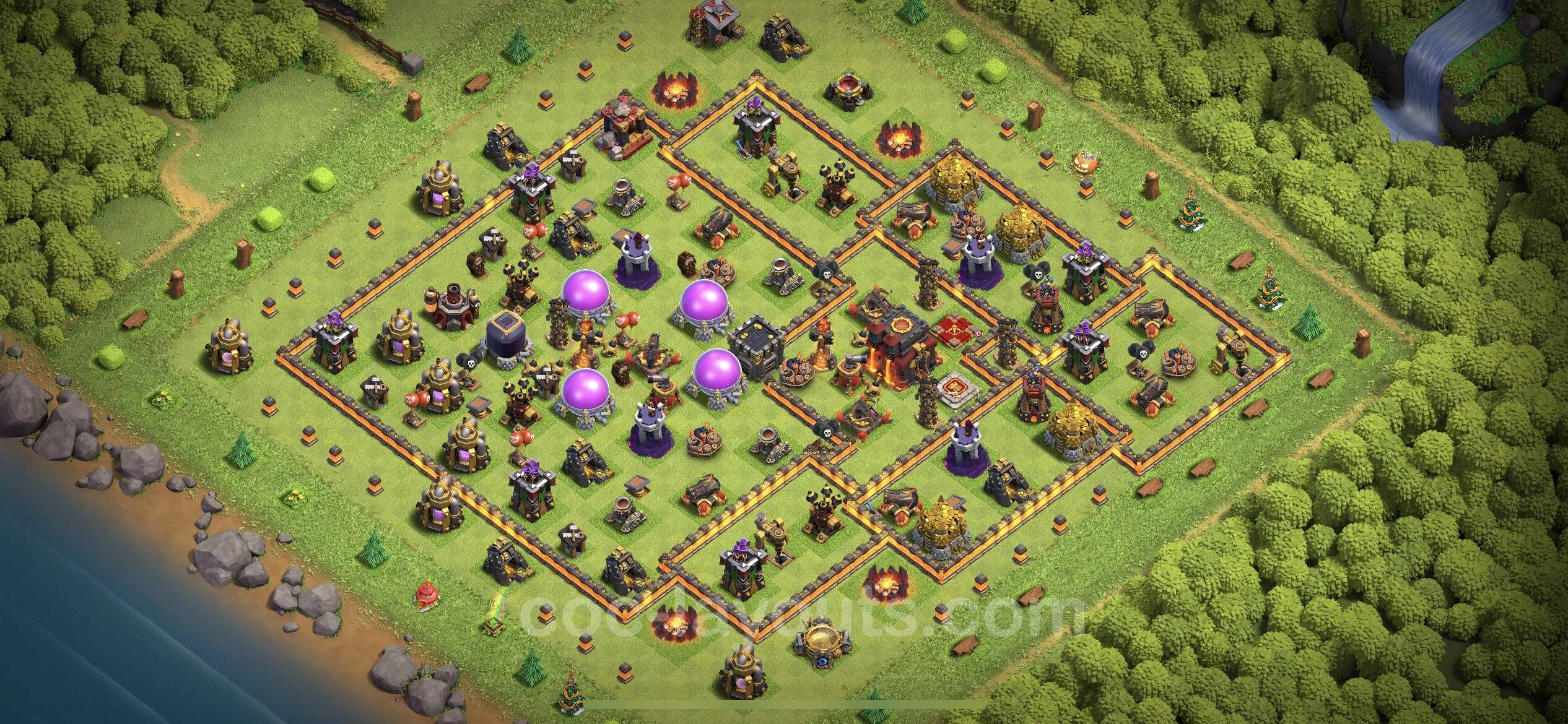 Farming Base TH10 with Link, Anti 3 Stars, Hybrid - plan / layout / design - Clash of Clans - (#203) — Farm TH10