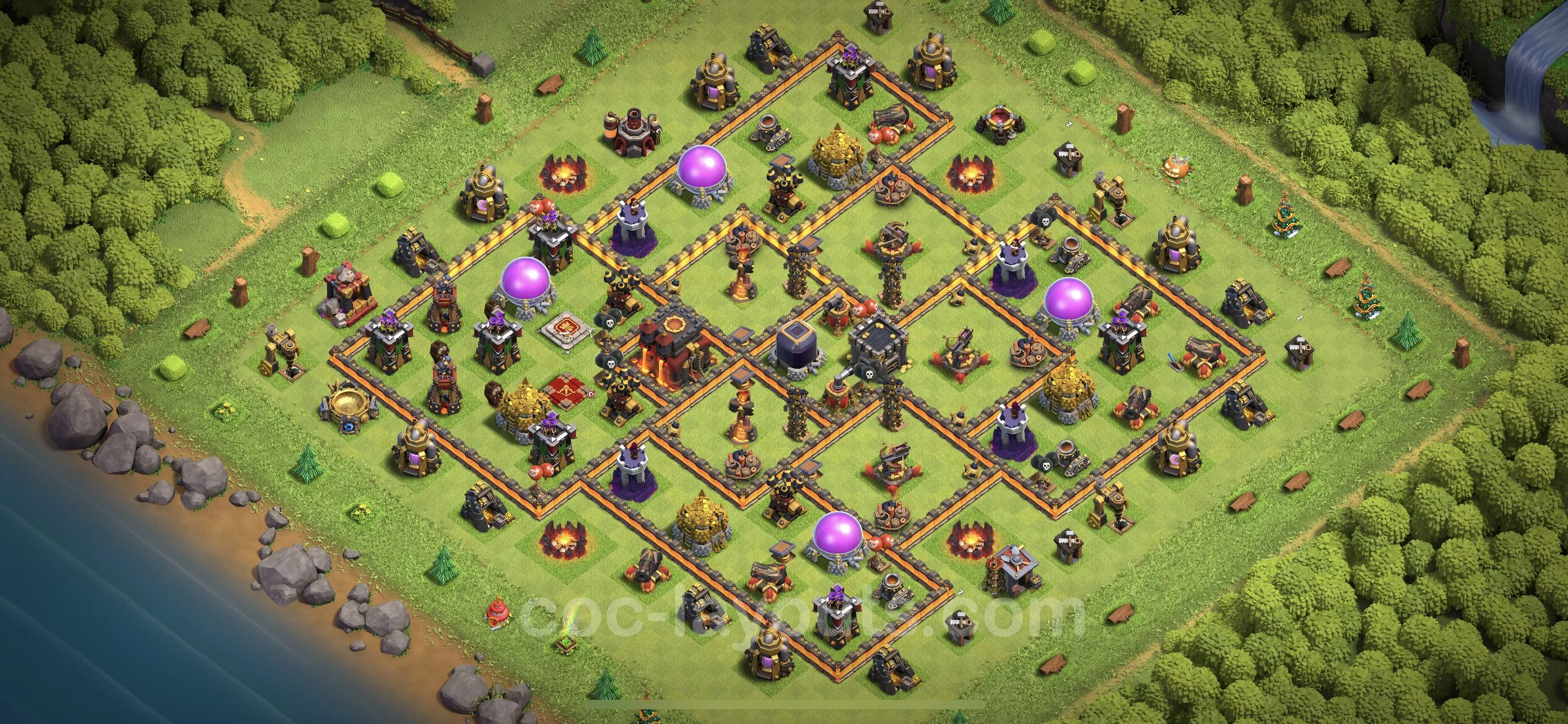 Farming Base TH10 with Link, Anti 3 Stars - plan / layout / design - Clash of Clans - (#204) — Farming TH10