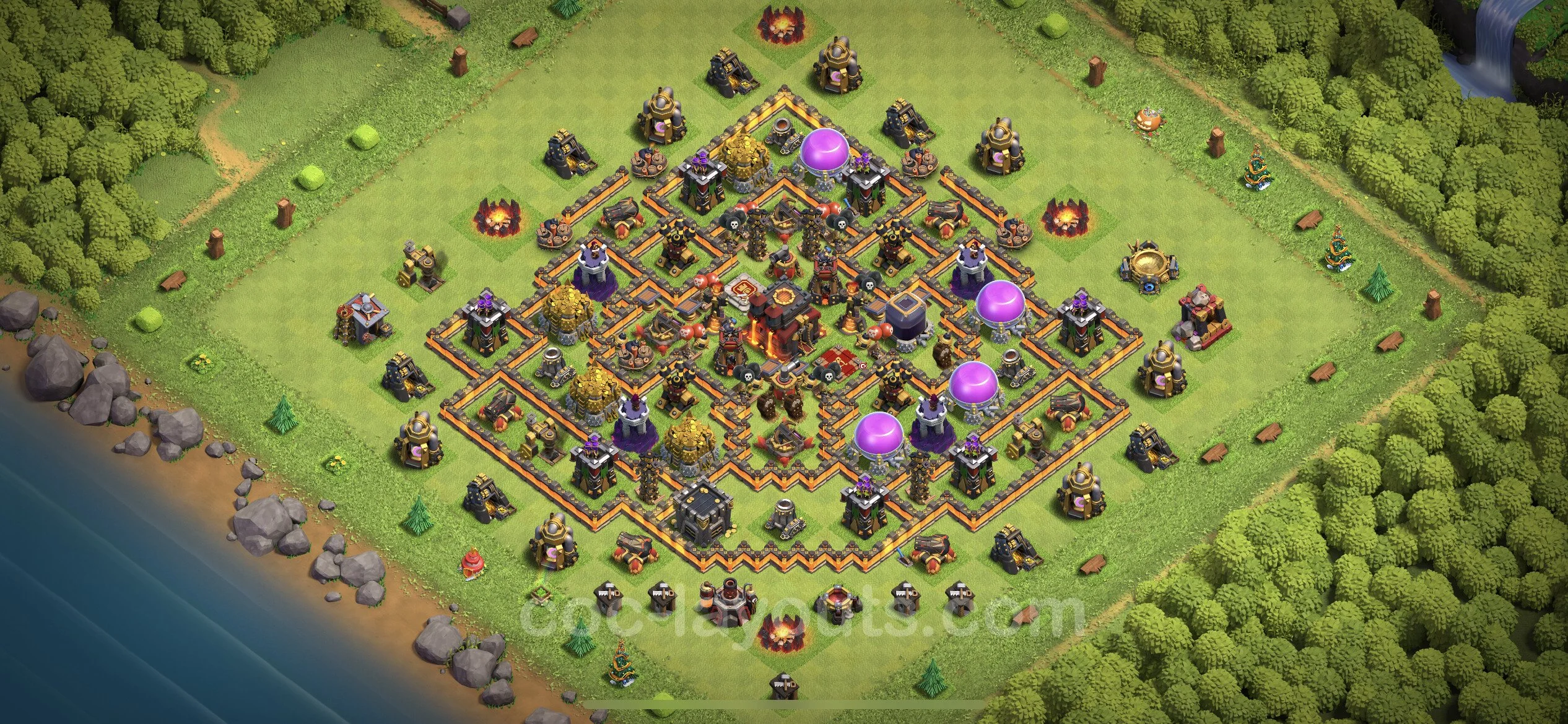 Farming Base TH10 with Link, Anti Everything, Hybrid - plan / layout / design - Clash of Clans - (#205) — Farming TH10