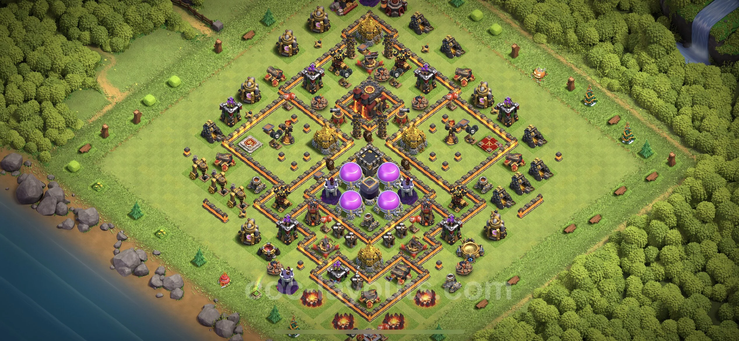 Farming Base TH10 Max Levels with Link, Anti Air / Dragon - plan / layout / design - Clash of Clans - (#206) — Farm TH10