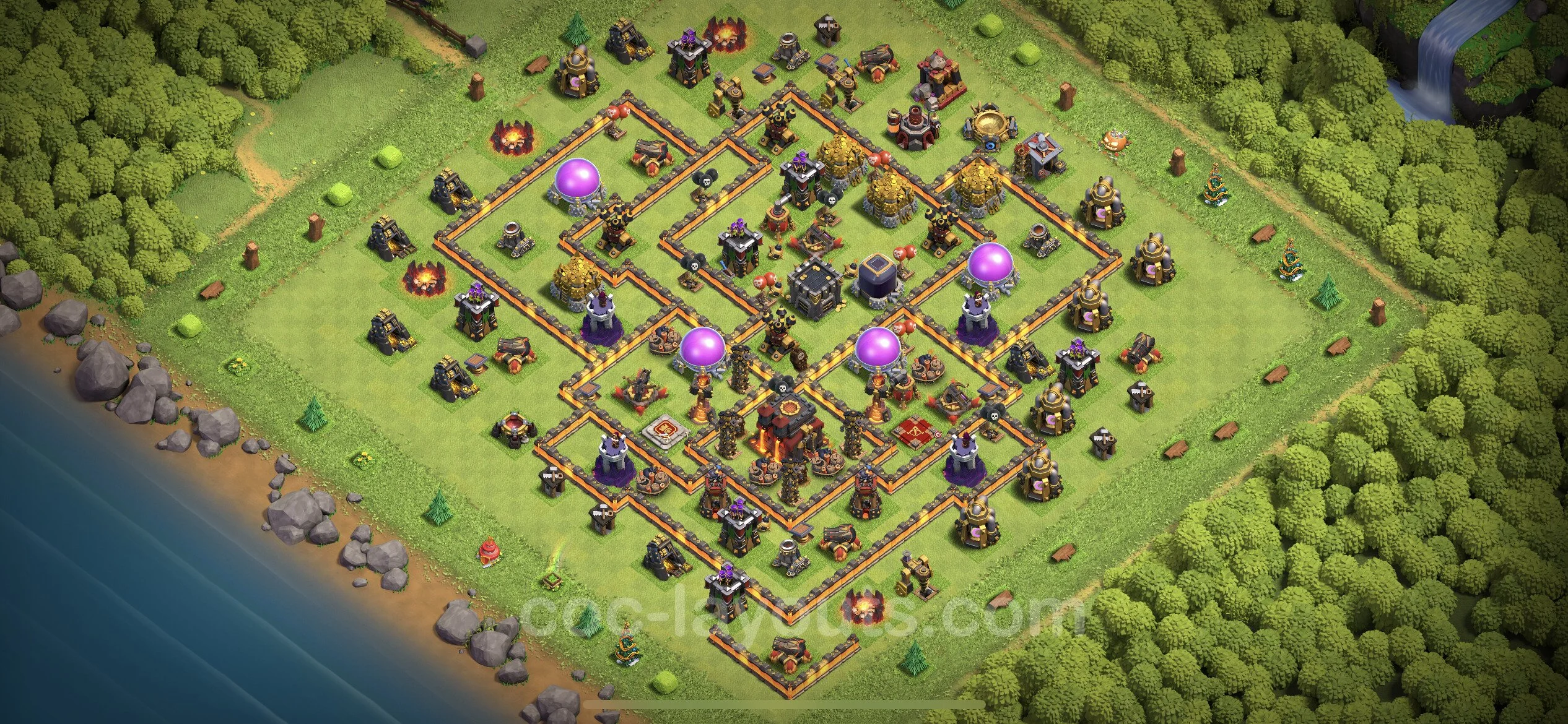 Farming Base TH10 with Link, Hybrid - plan / layout / design - Clash of Clans - (#207) — Farm TH10