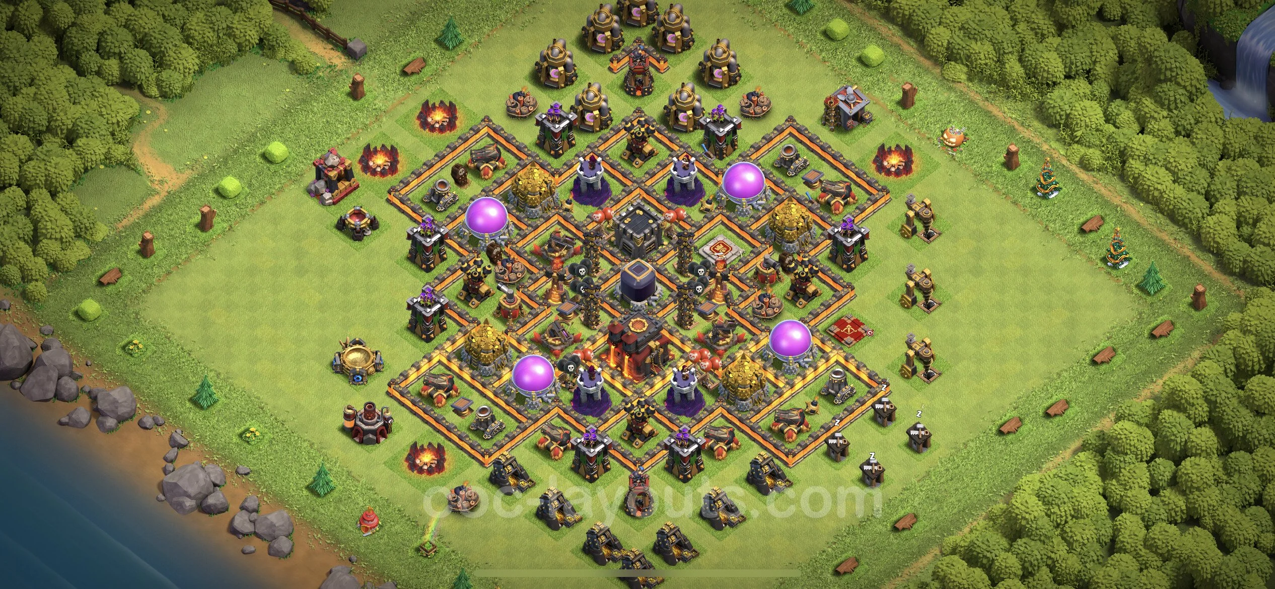 Farming Base TH10 with Link, Anti 3 Stars - plan / layout / design - Clash of Clans - (#209) — Фарм TH10