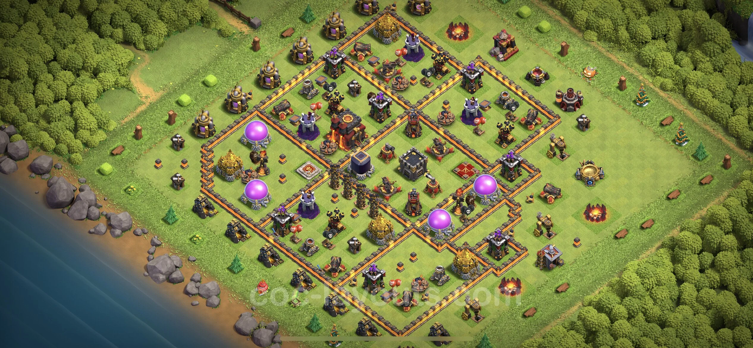 Farming Base TH10 Max Levels with Link, Anti 3 Stars - plan / layout / design - Clash of Clans - (#210) — Farm TH10